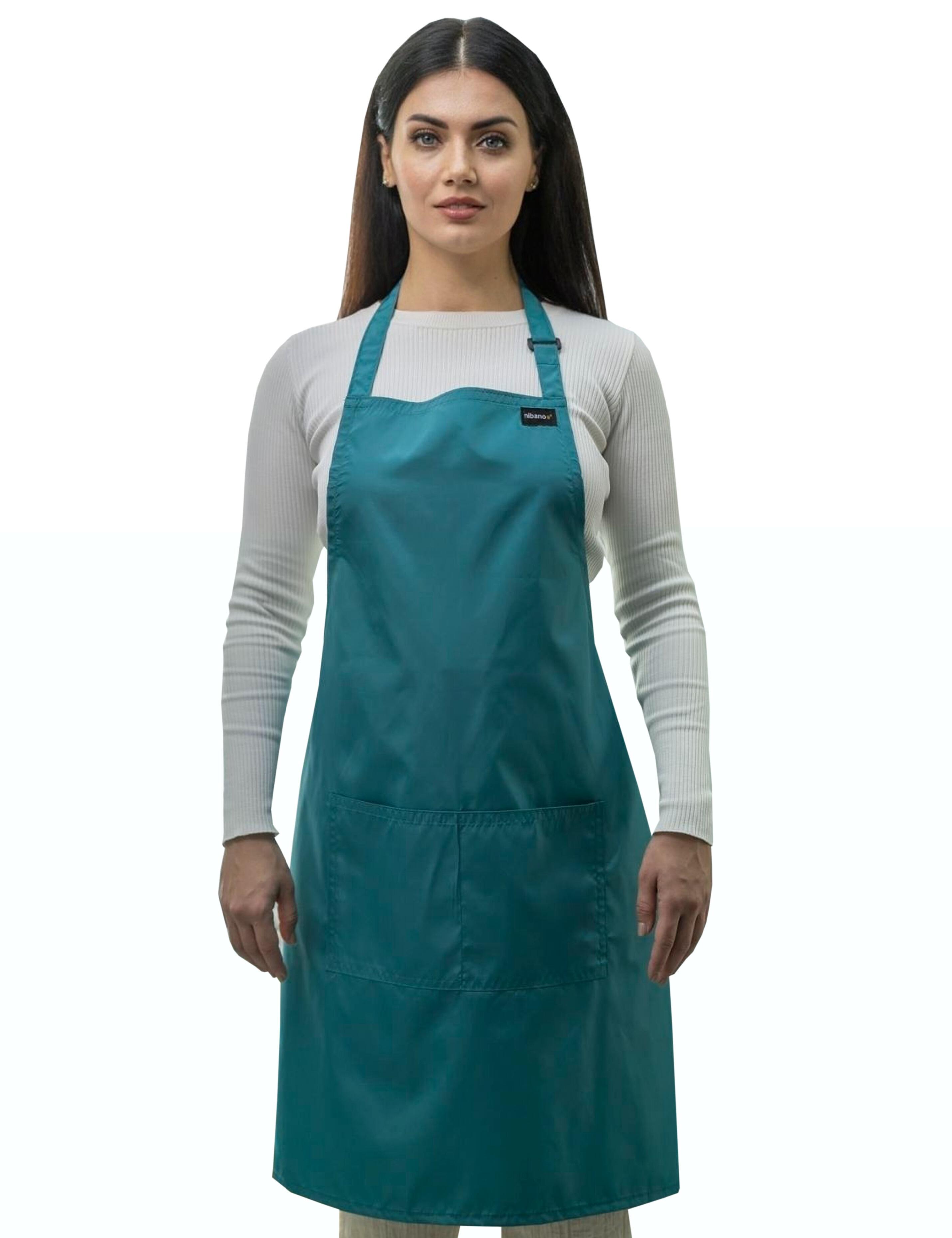 Waterproof teal hairdressing apron for salon use