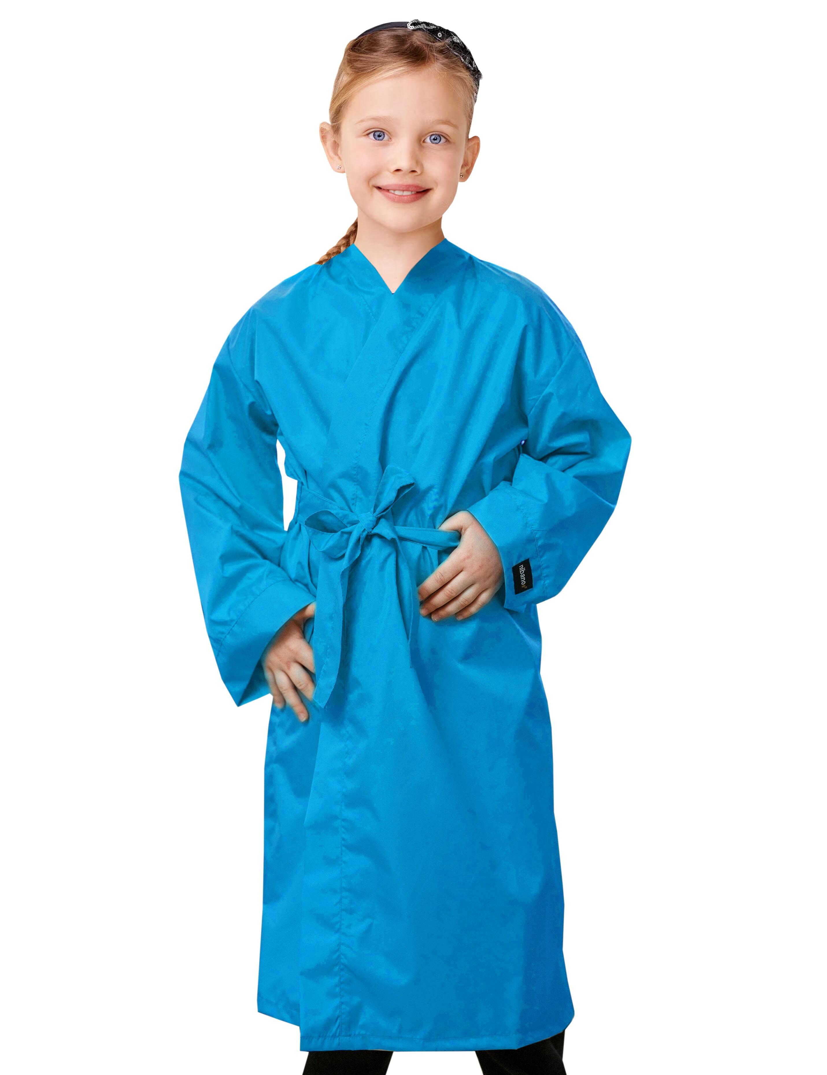 Salon Kids Kimono Gown Turquoise with logo