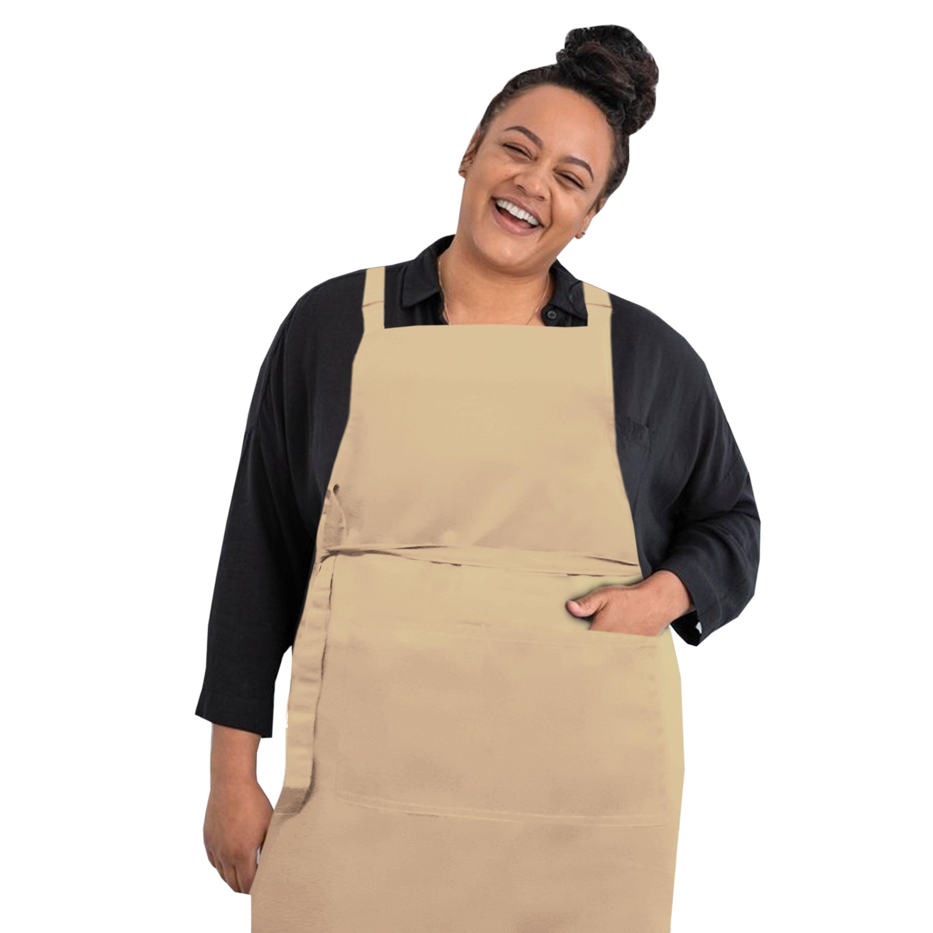 Plus Size Bib Apron Cream Nibano