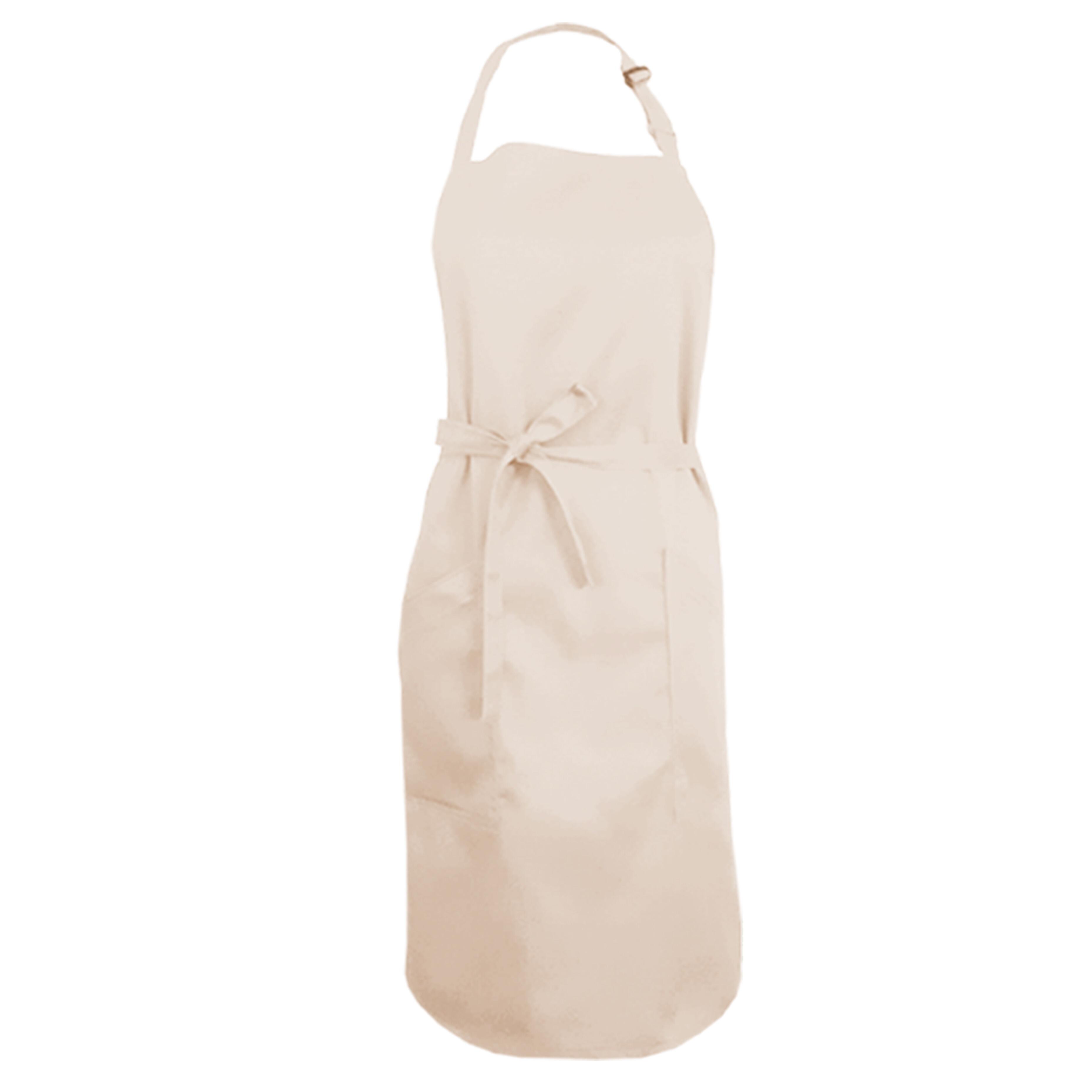 Personalised Bib Apron with Side Pockets Cream