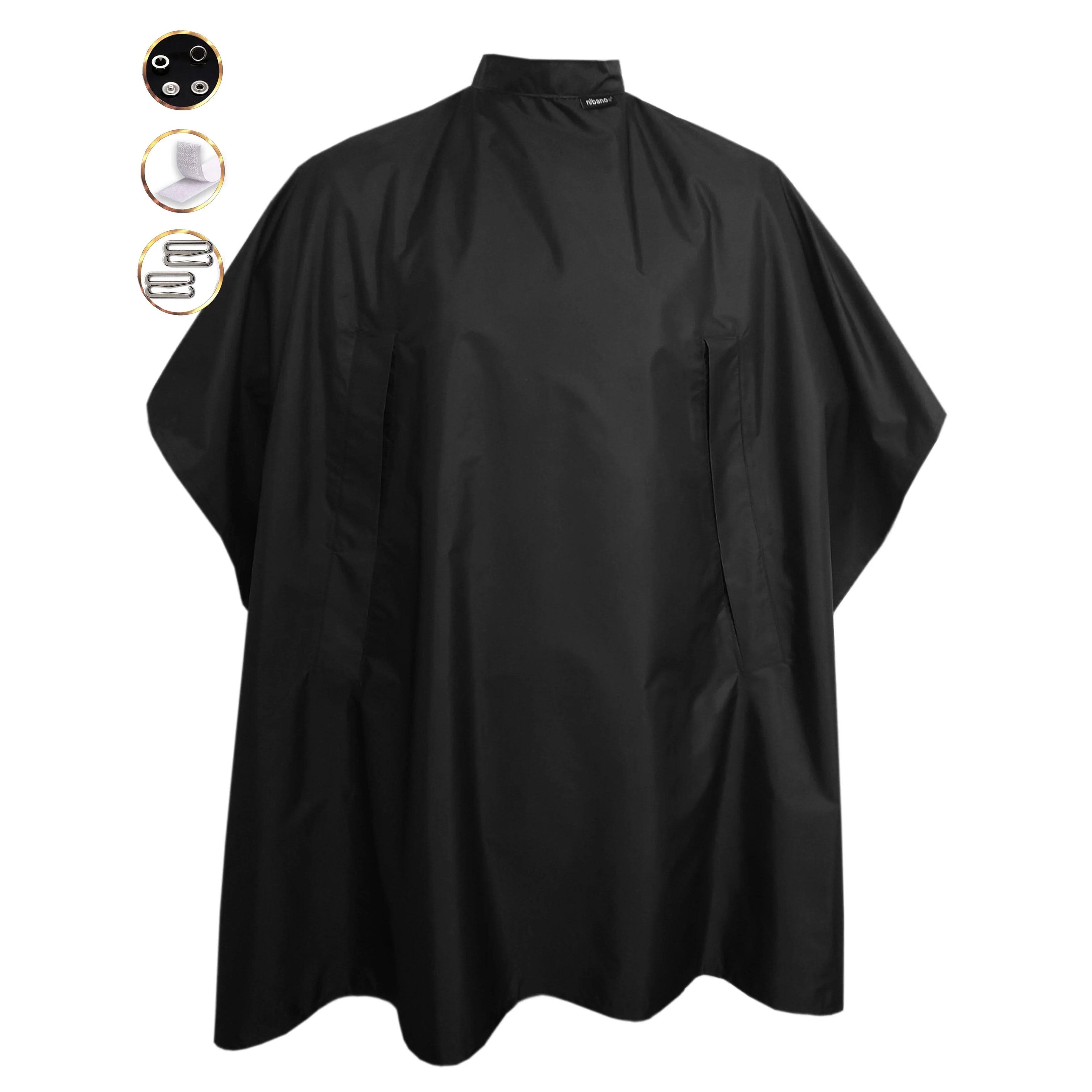 Nibano hairdressing gowns black with hand slits