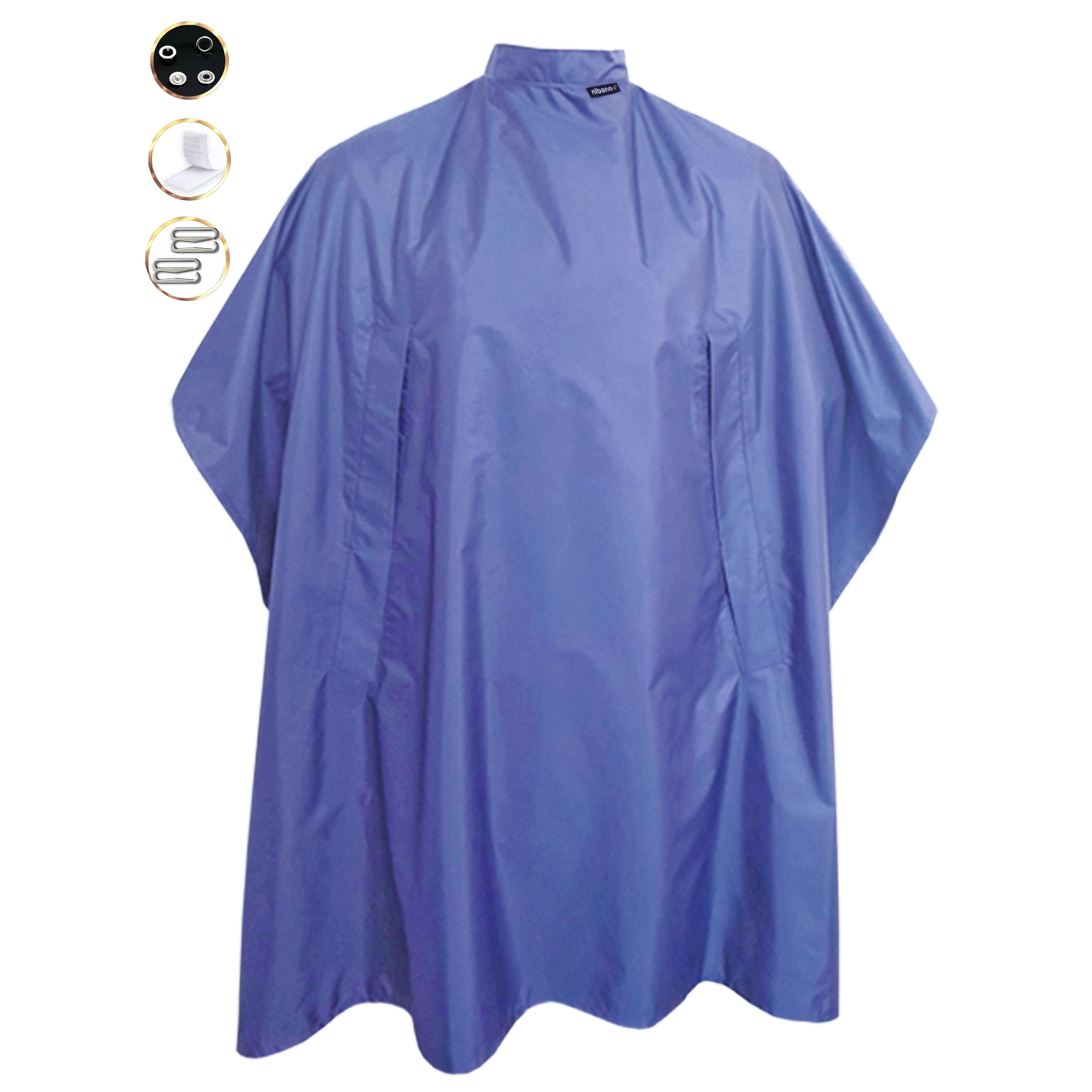 Nibano hairdressing gowns denim blue with hand slits
