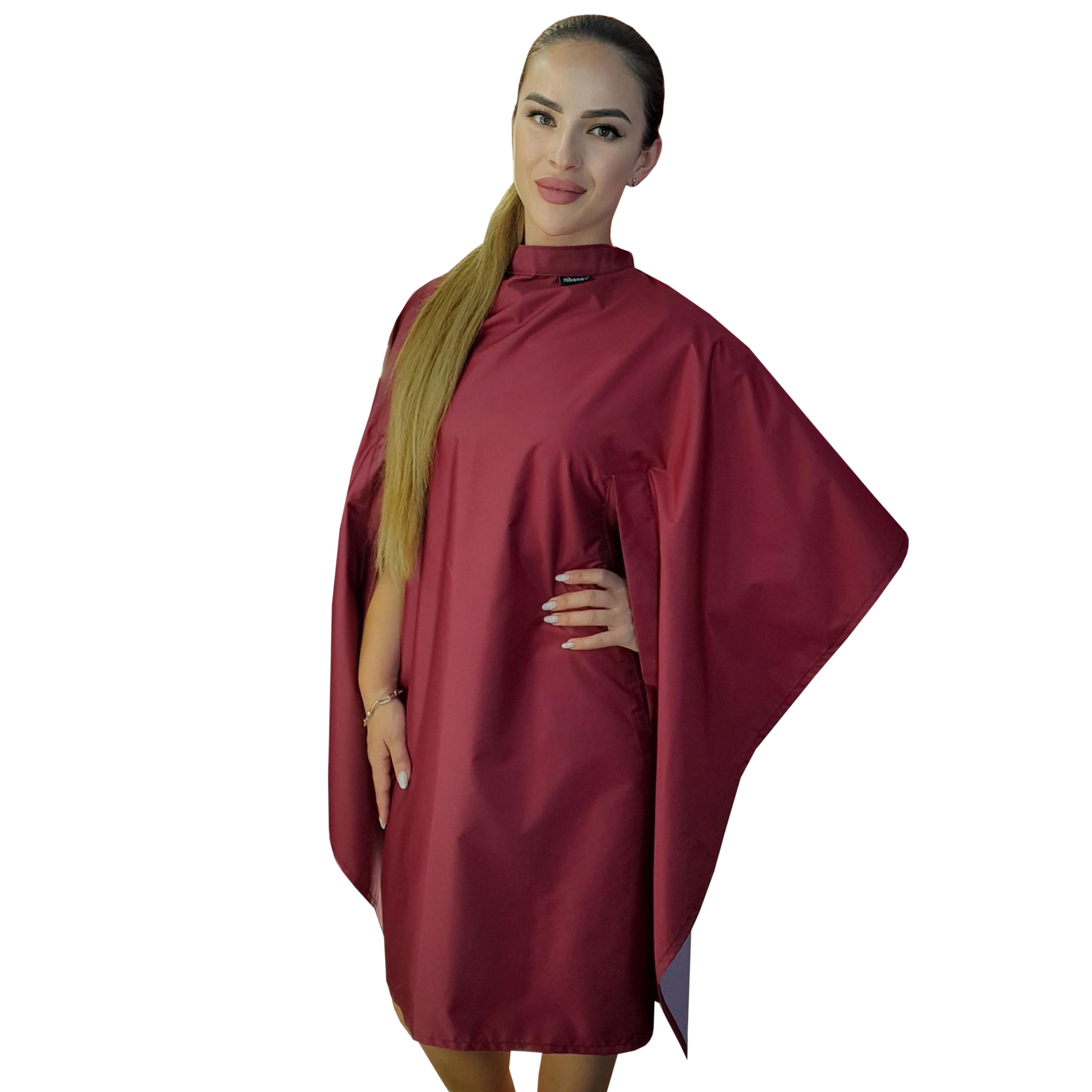 Personalised hairdressing gowns with hand slits Burgundy