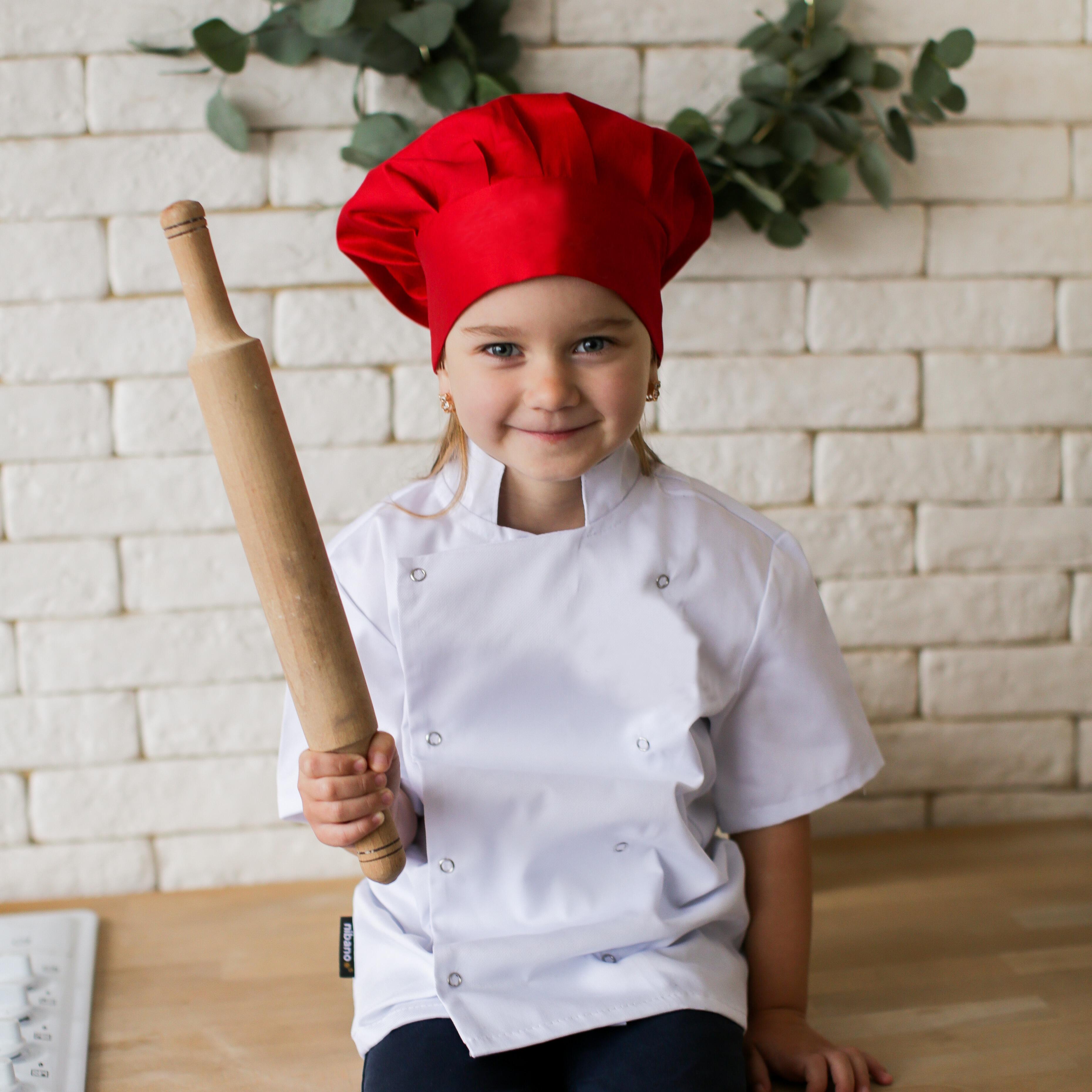 Personalised Kids Short Sleeve Chef's Jacket White