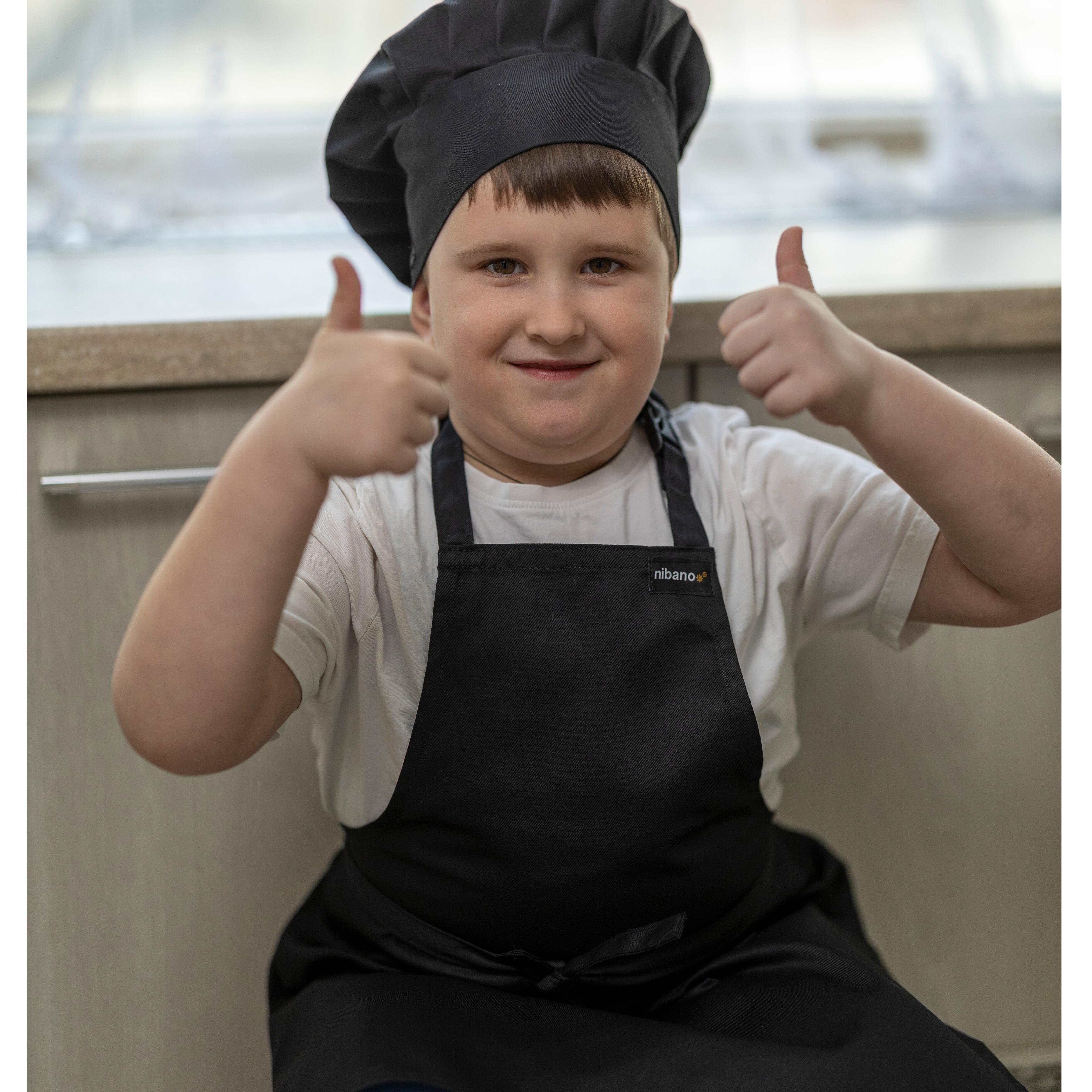 Custom kids Black Apron with pocket with name
