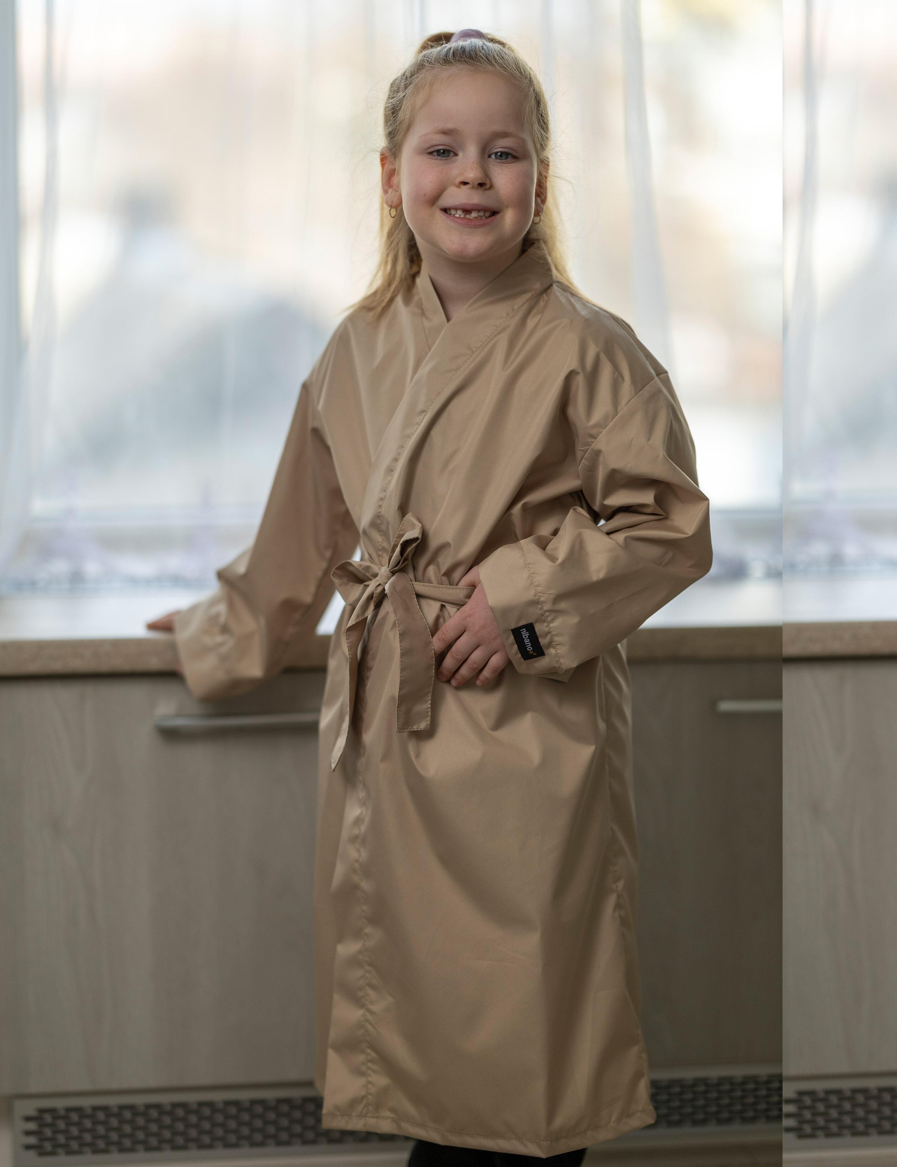 Kids Kimono Gown Cappuccino for Beauty salon
