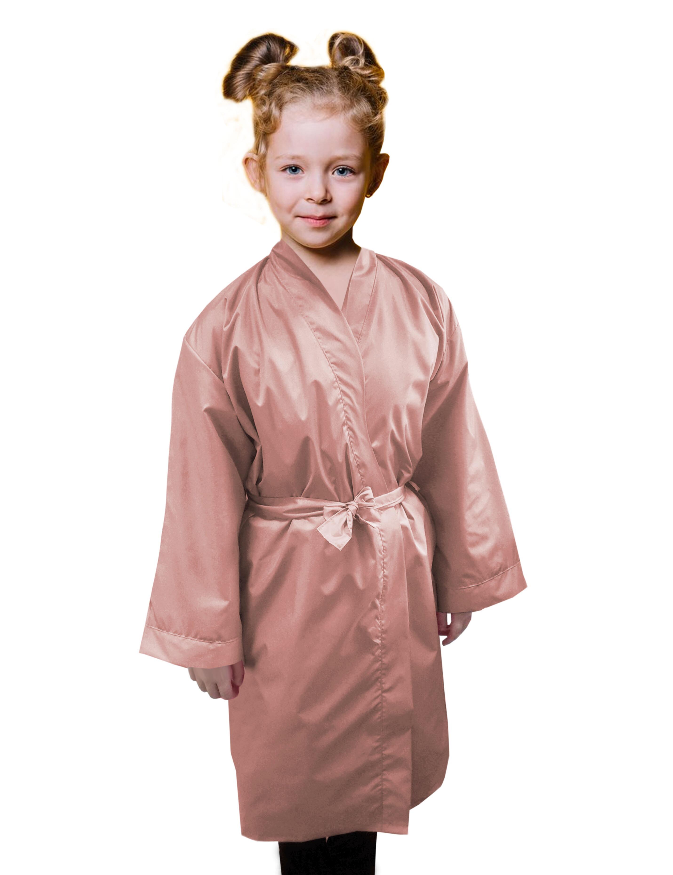 Salon Kids Kimono Gown Powder with logo