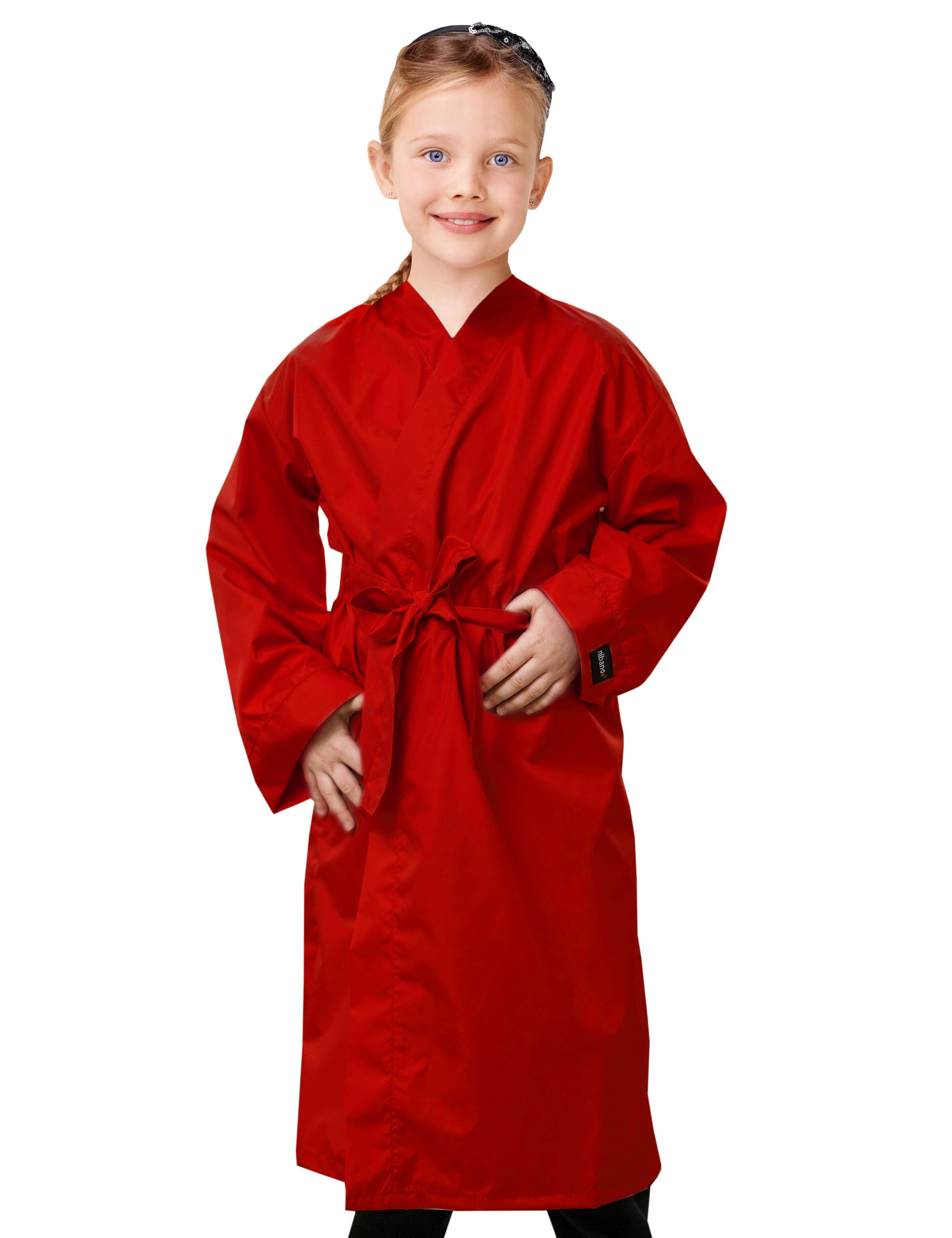 Custom Salon Kids Kimono Gown Red