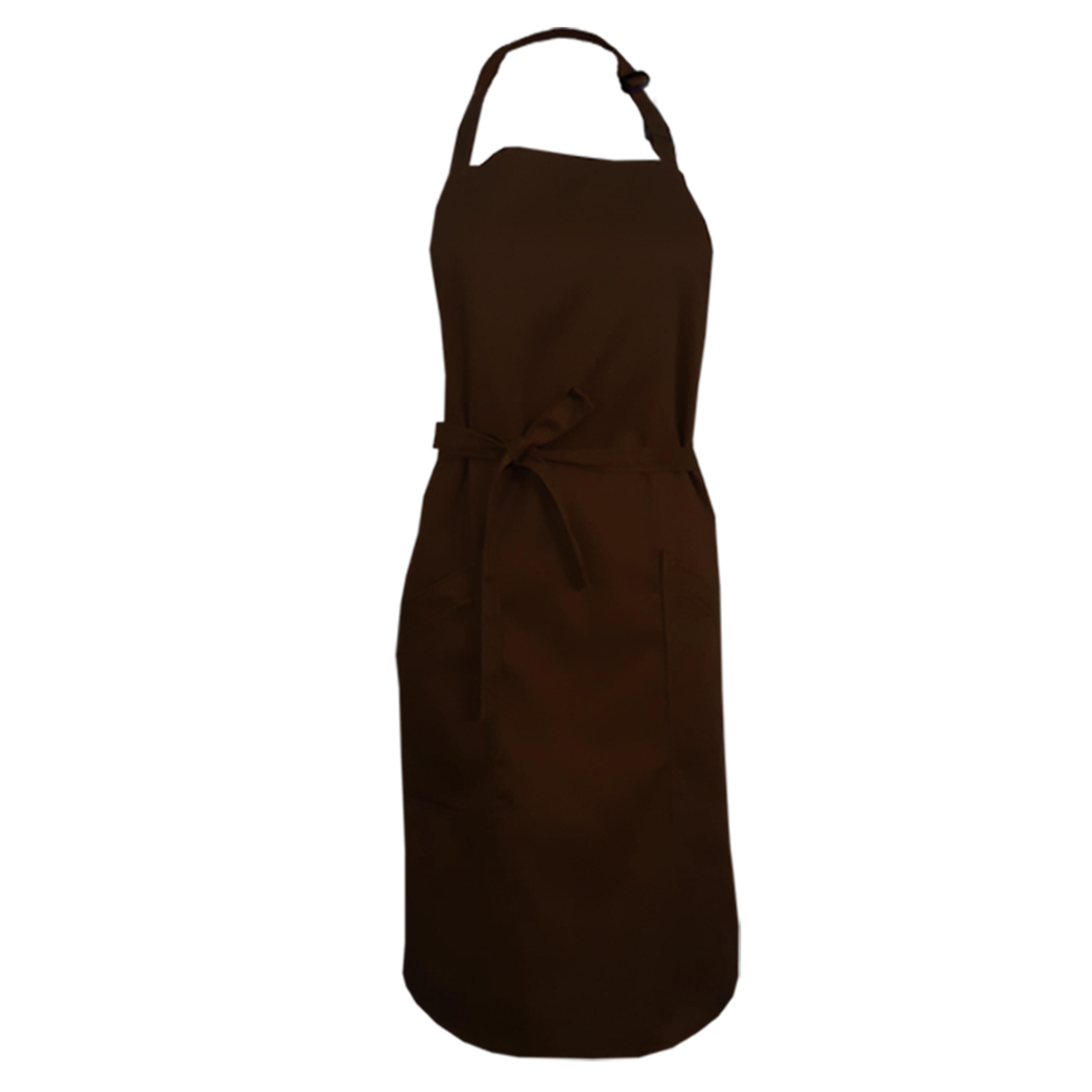 Custom Bib Apron with Side Pockets Brown