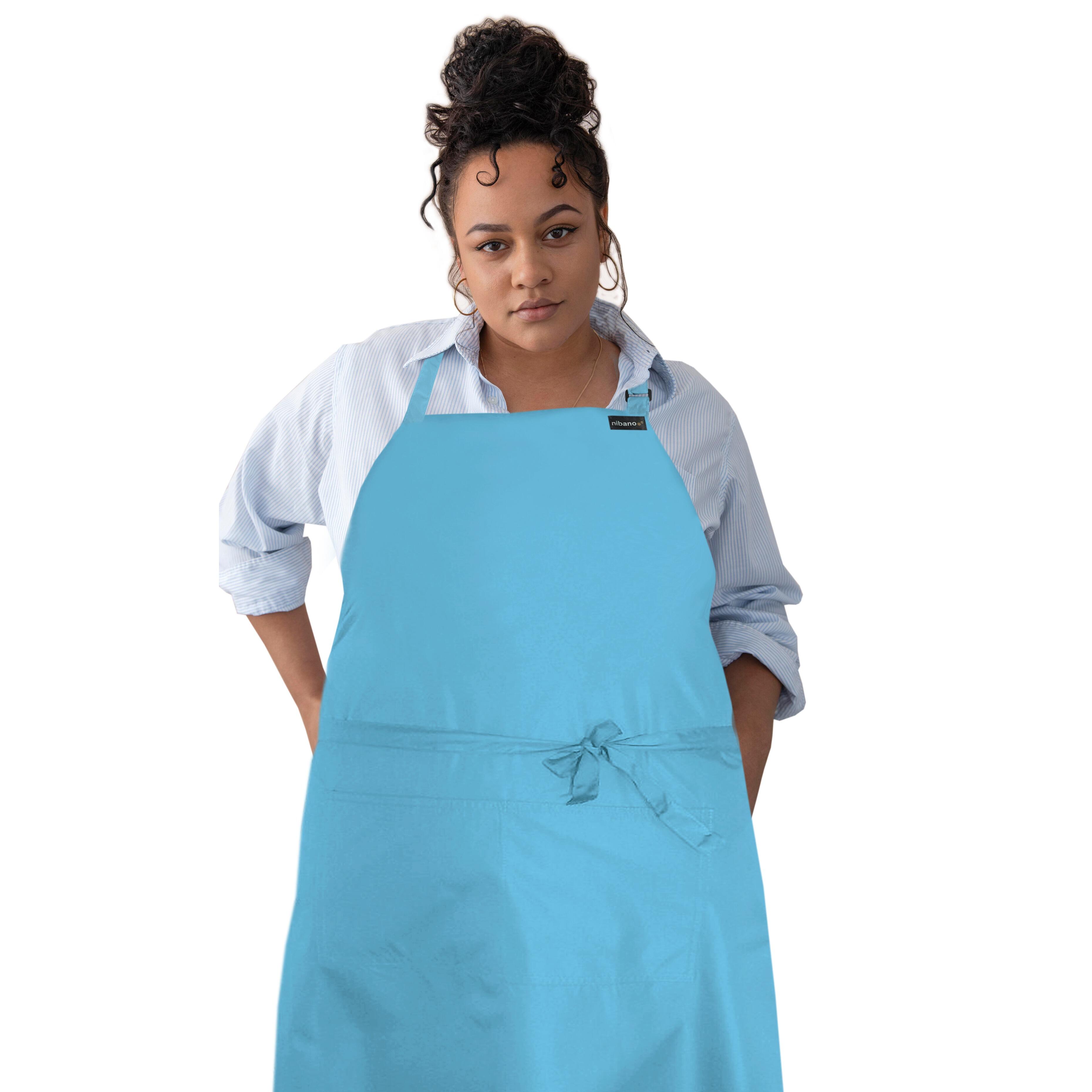 Custom Waterproof Plus size apron Aqua Blue