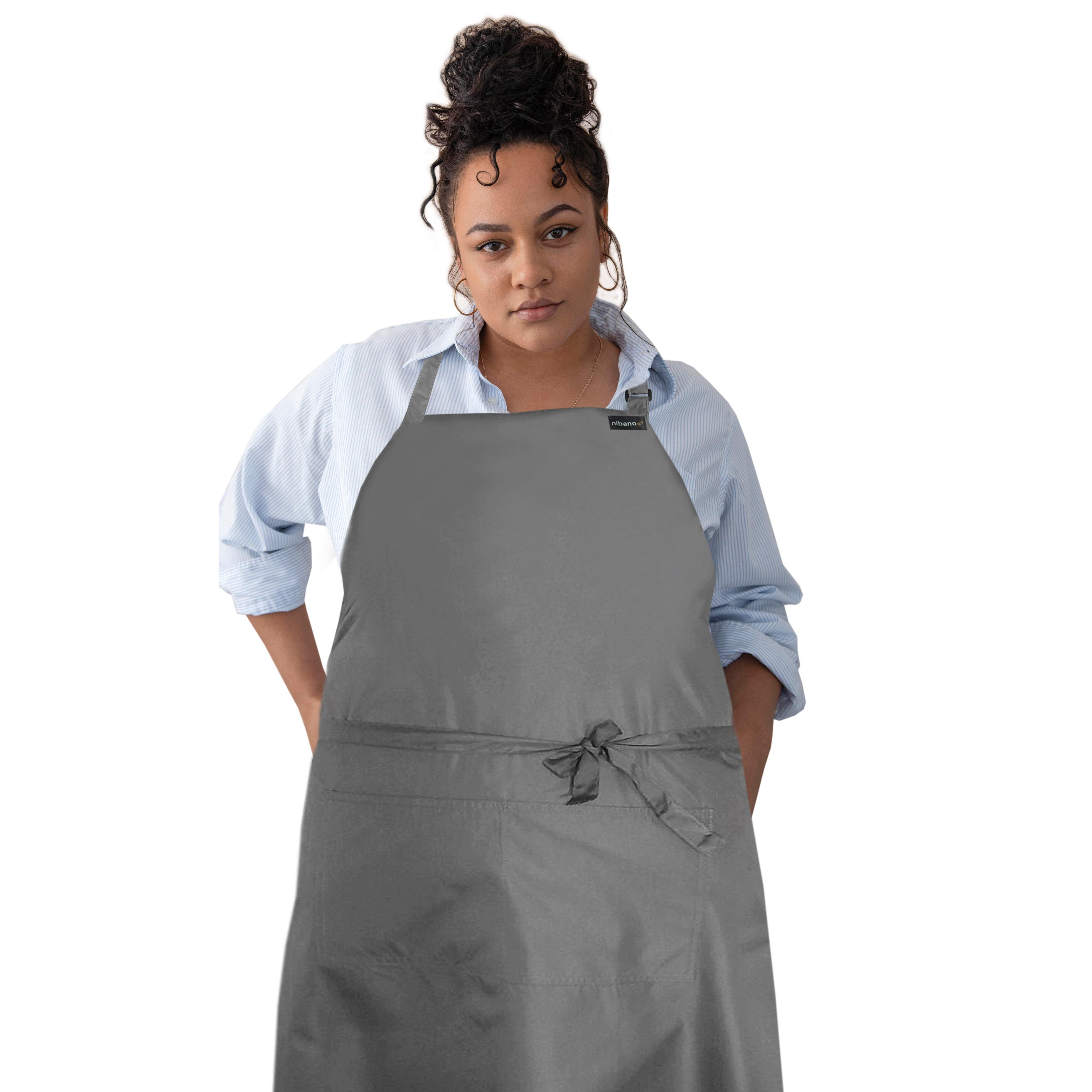 Custom Waterproof Long Apron Pockets Grey