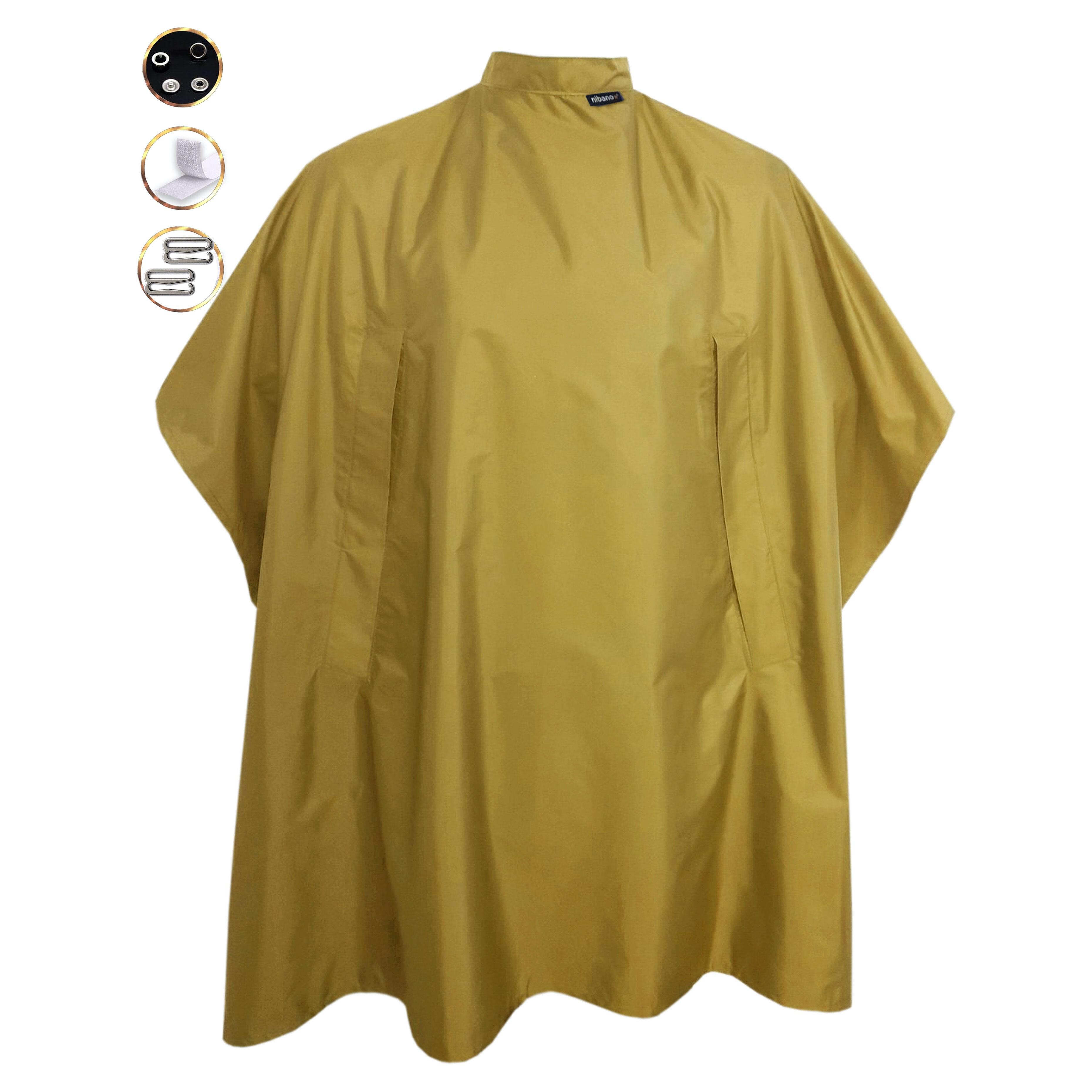 Nibano hairdressing gown mustard with hand slits