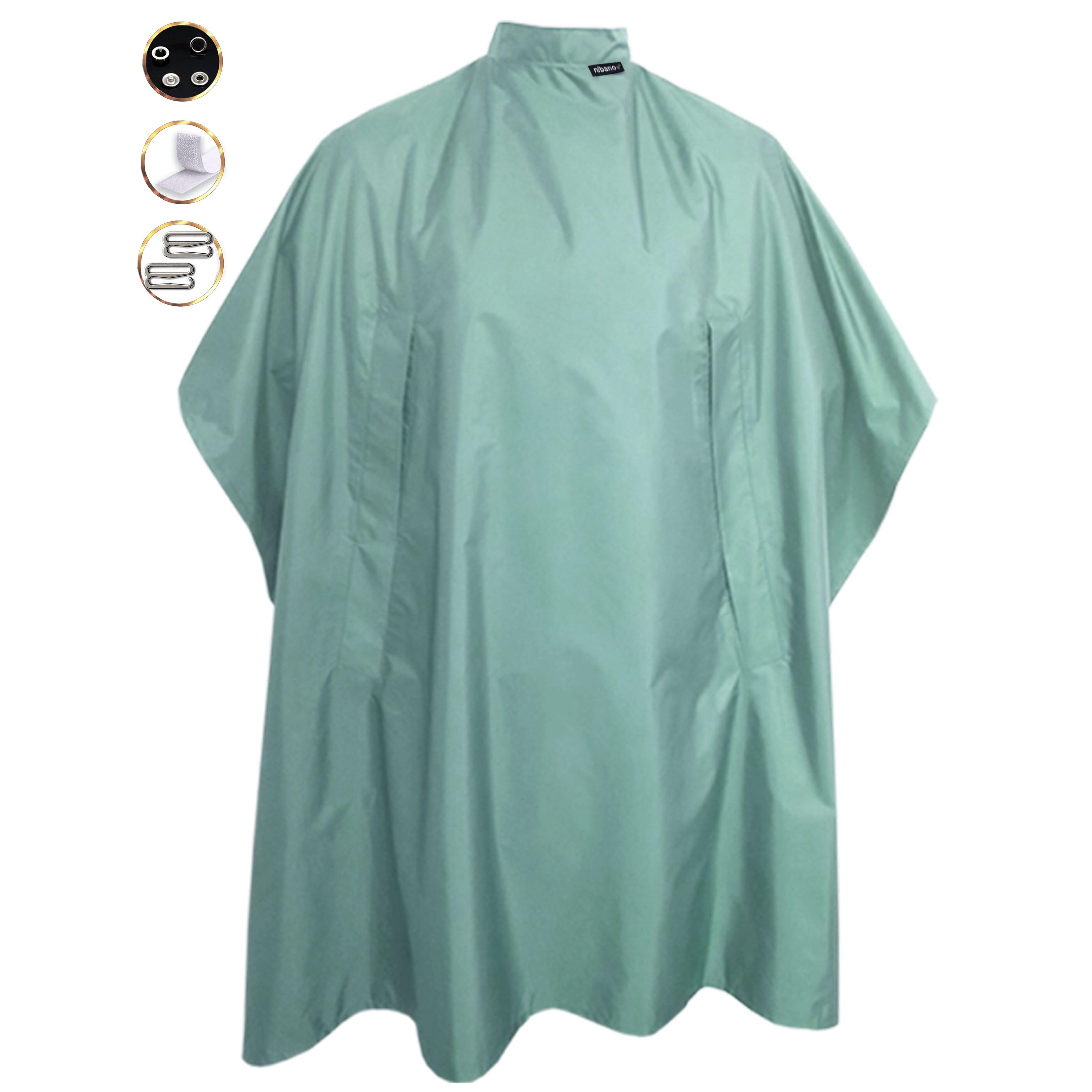 Nibano hairdressing gowns sage with hand slits