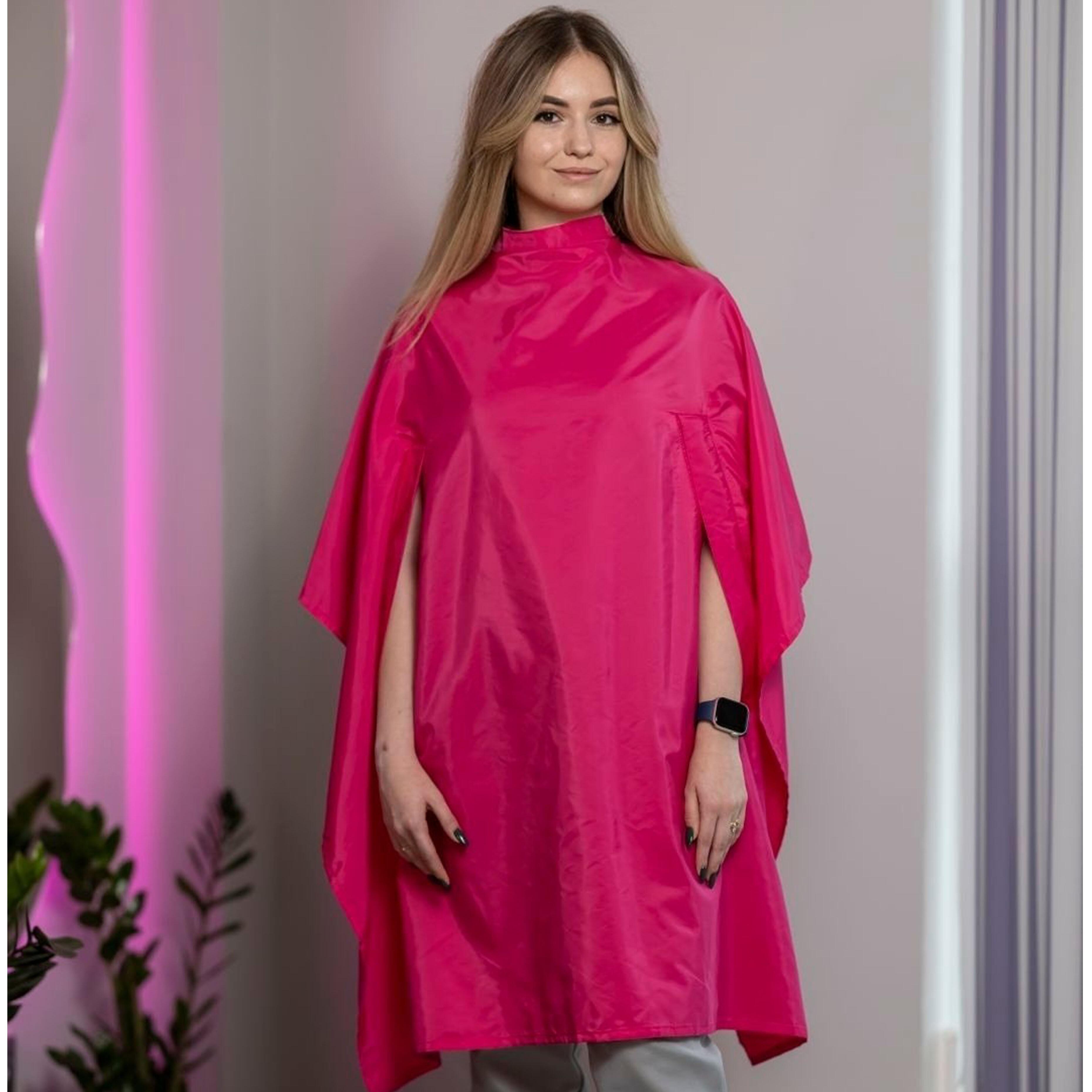Personalised hairdressing gowns with hand slits Hot Pink