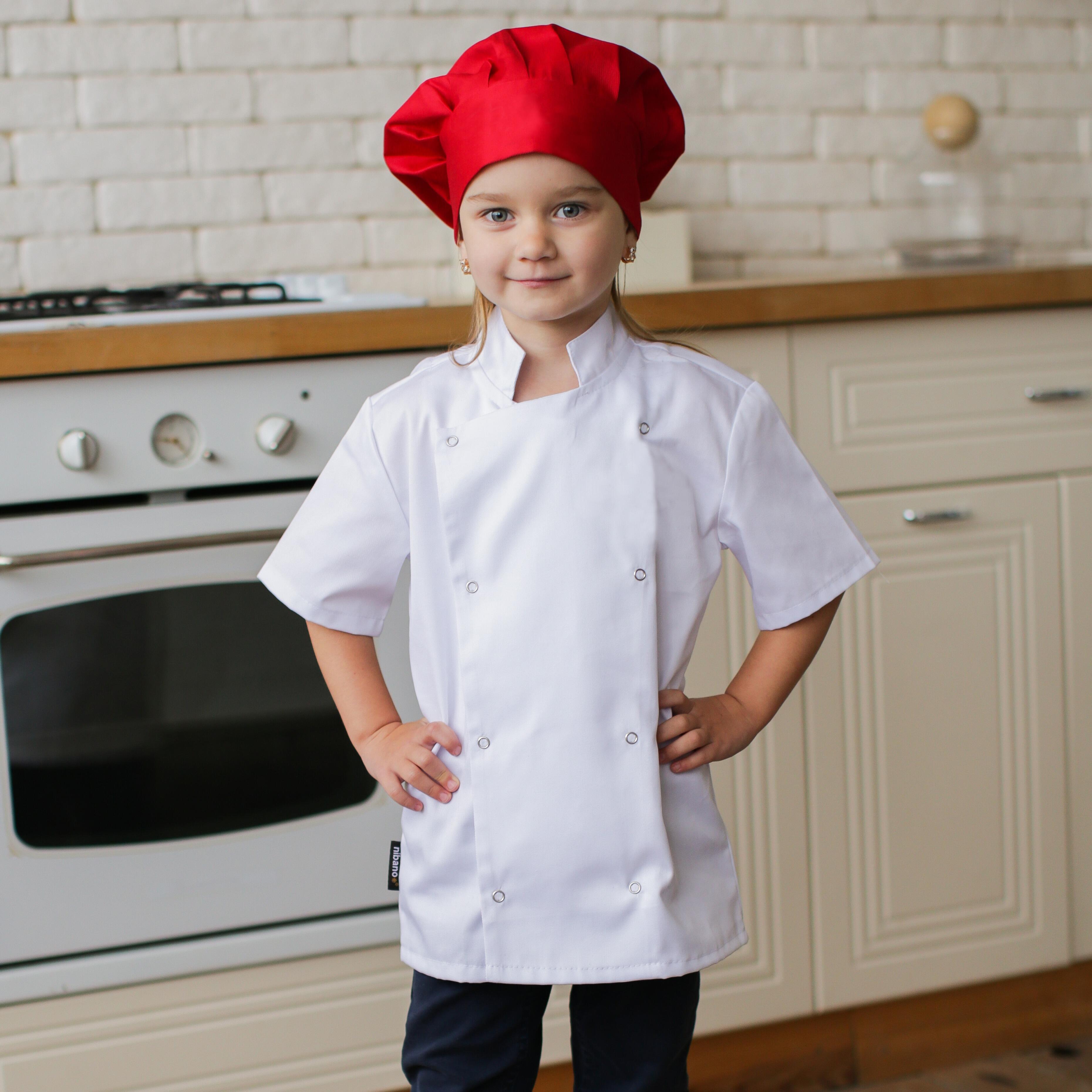White Kids Chef's Jacket with name