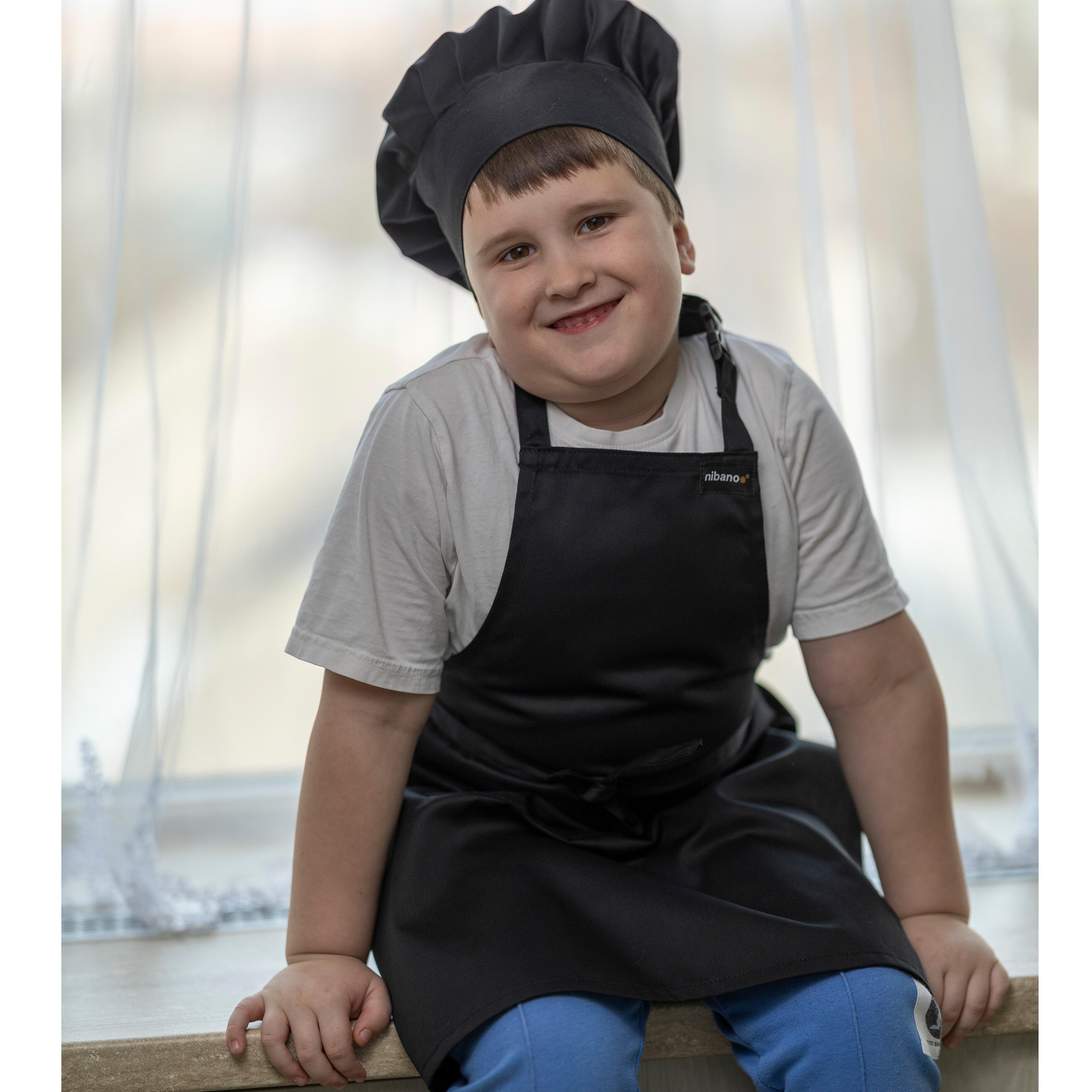 Nibano children's Apron with Pockets Black
