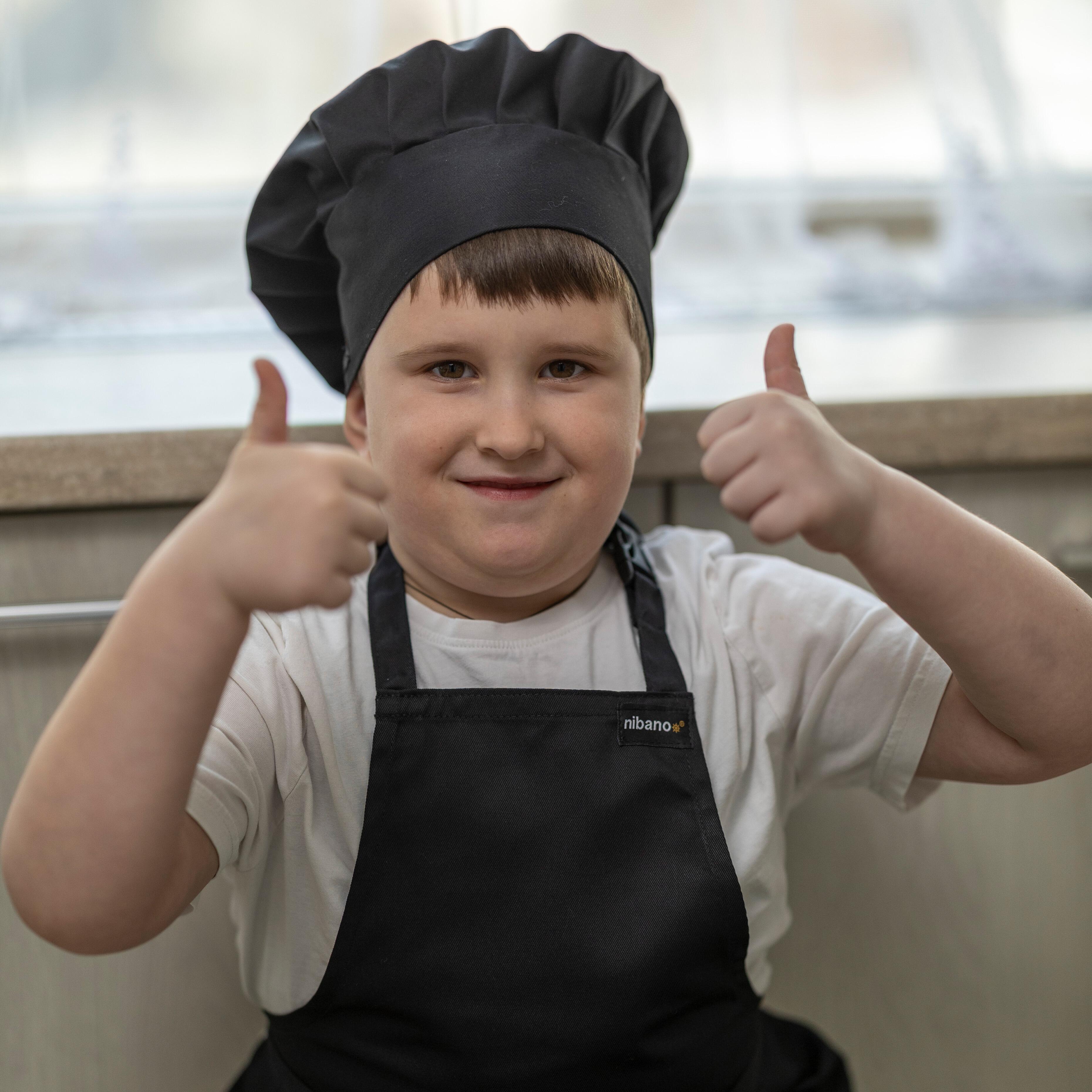 Kids Chef Hat Black for cook