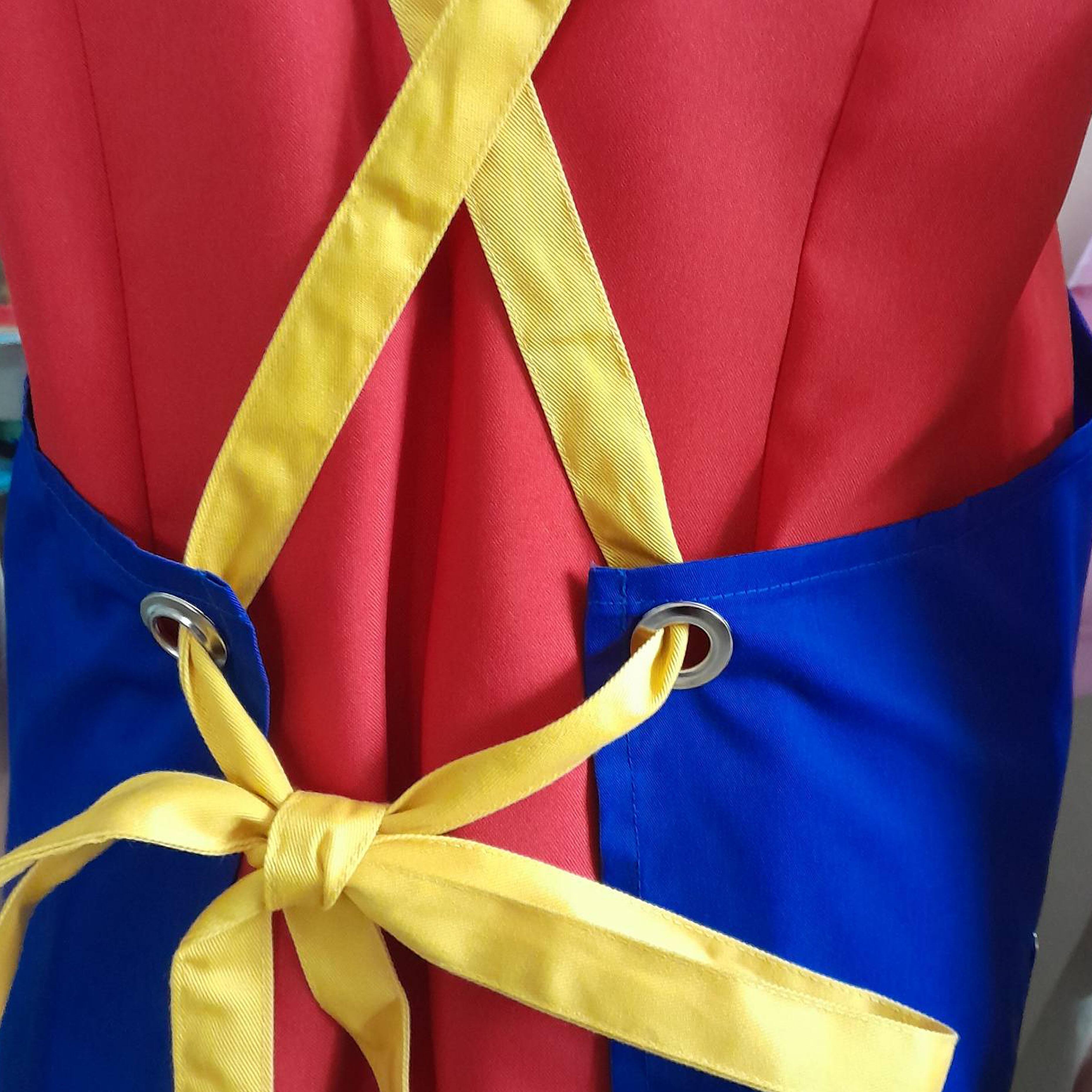 Custom Apron with Crossover Ties Royal Blue
