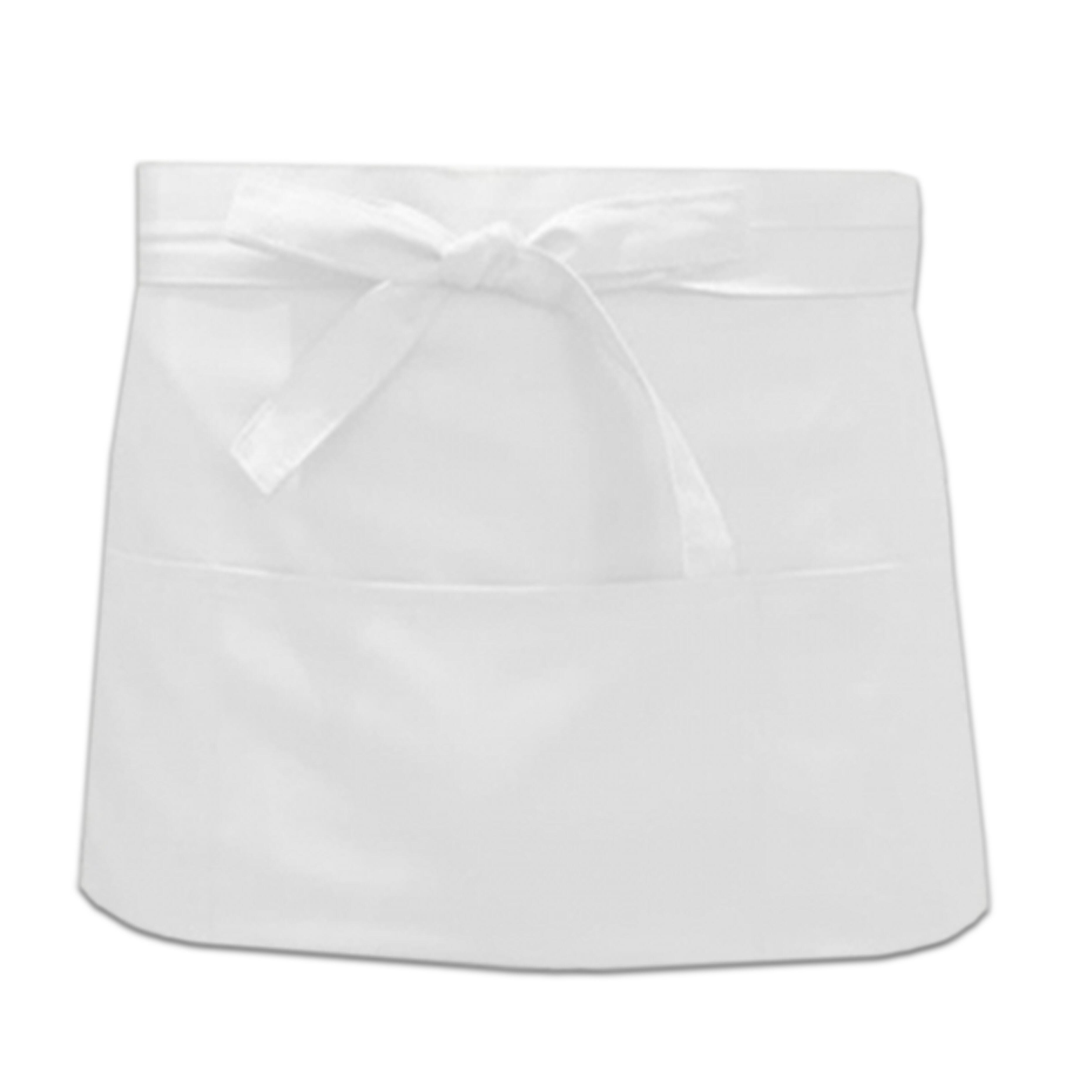 Nibano short waist apron with pockets white