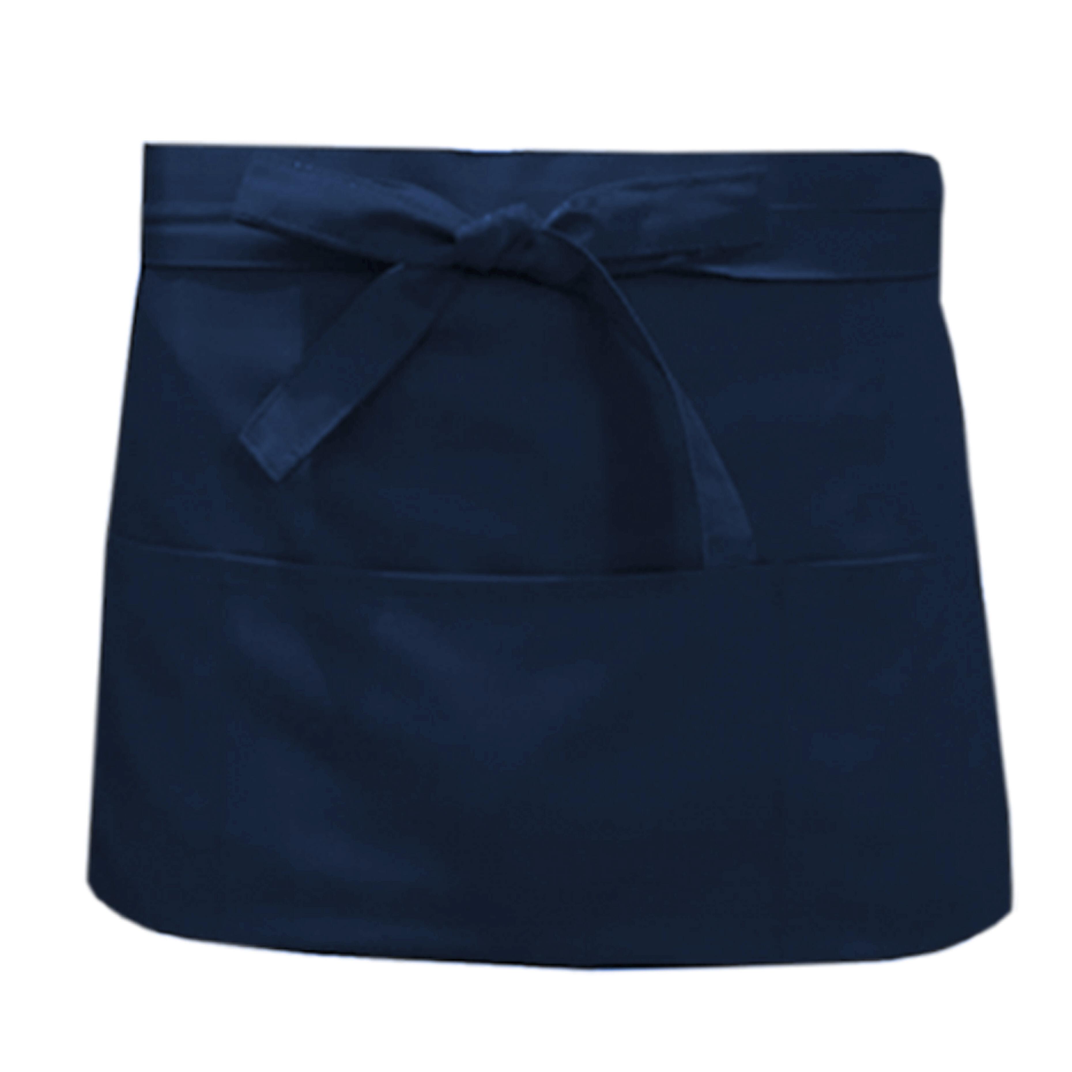 Nibano short waist apron with pockets navy
