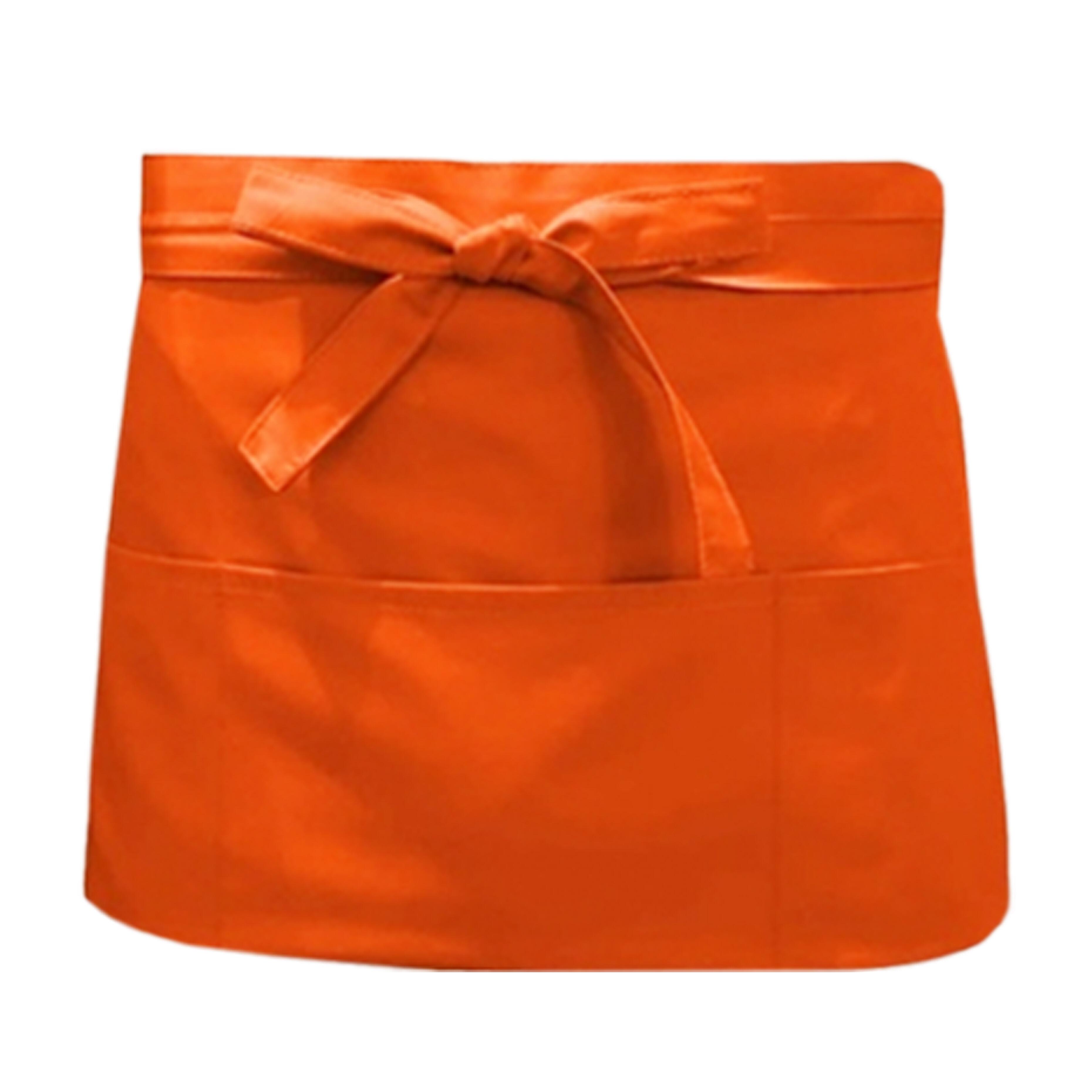 Nibano short waist apron with pockets orange