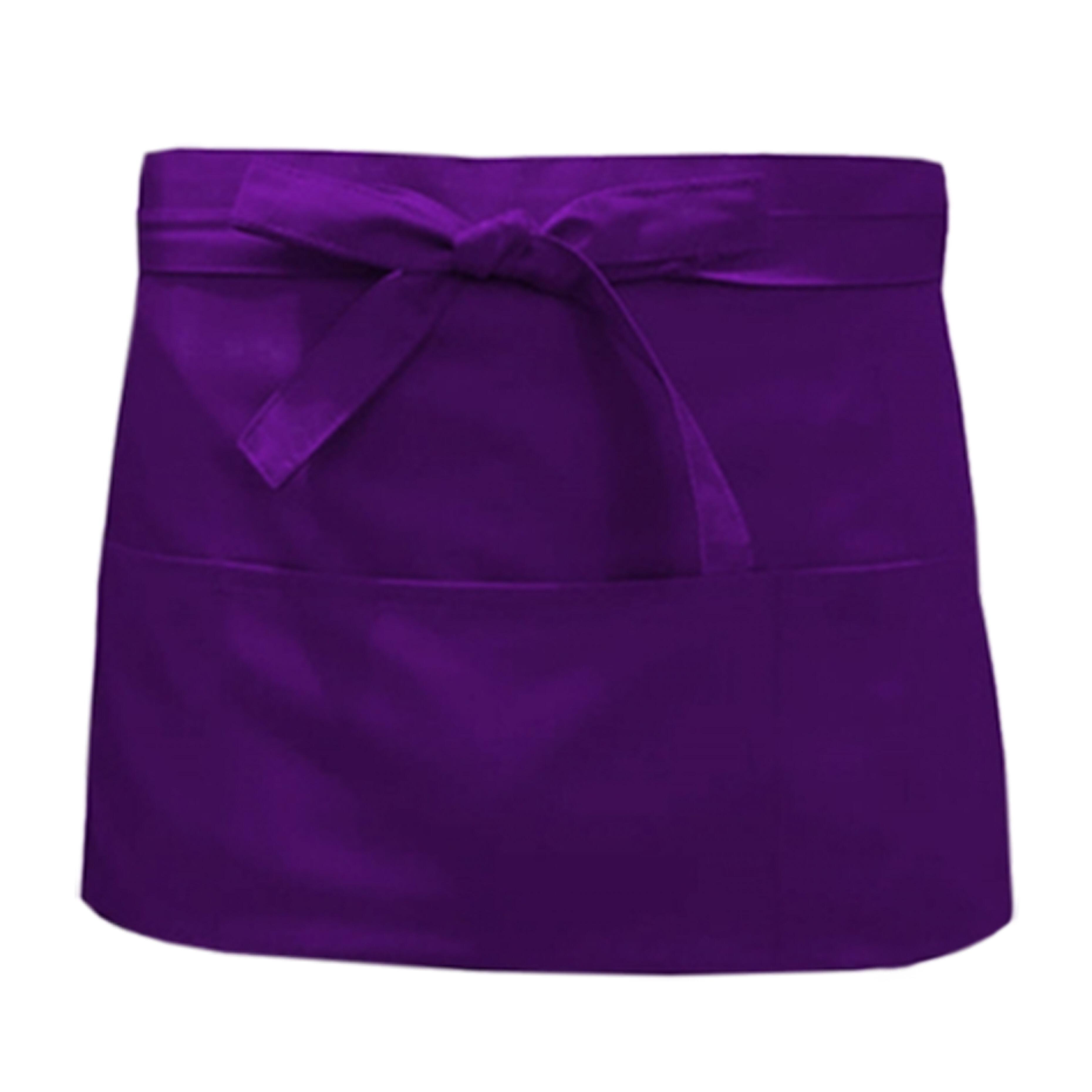 Nibano short waist apron with pockets purple