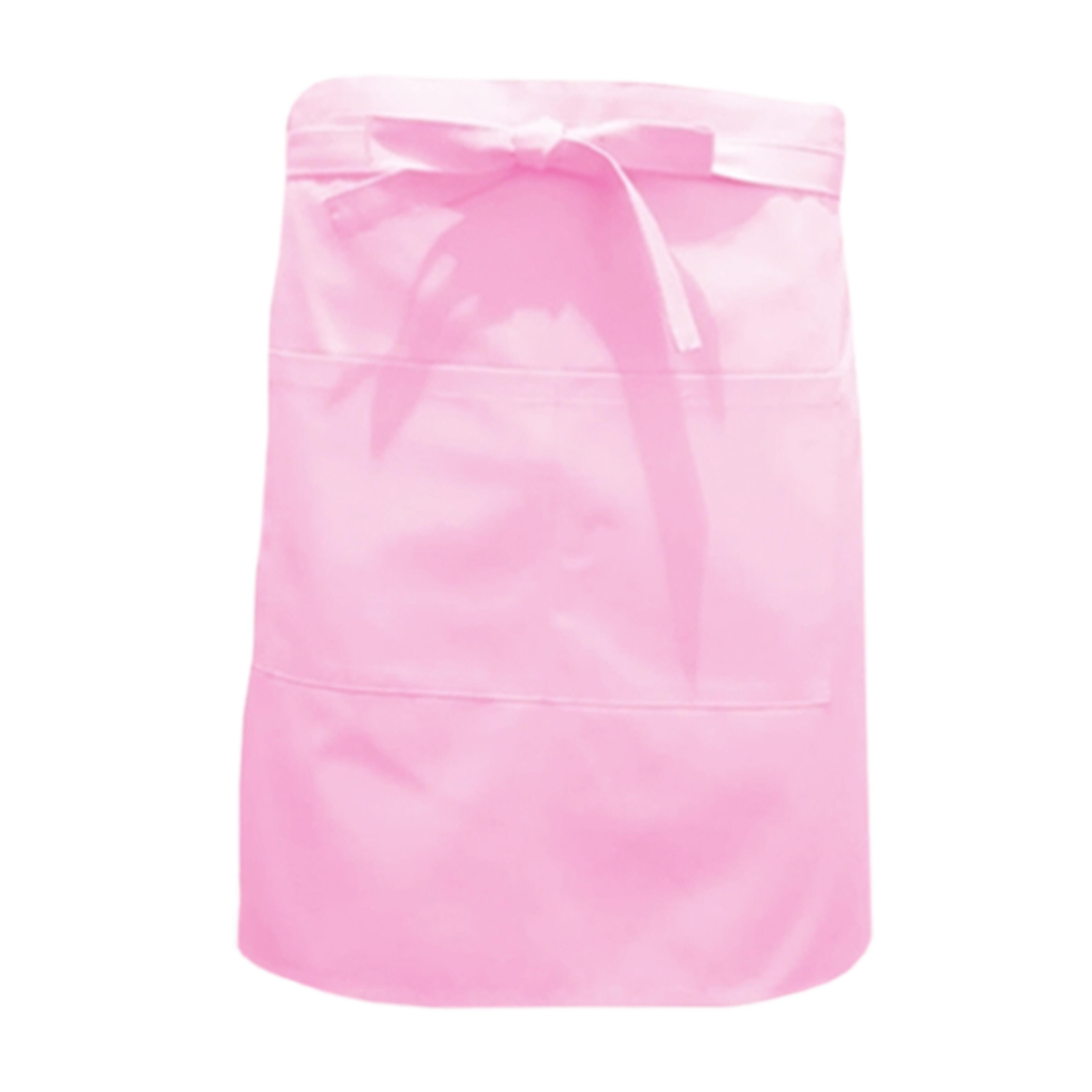 Nibano mid length waist apron with pockets pink