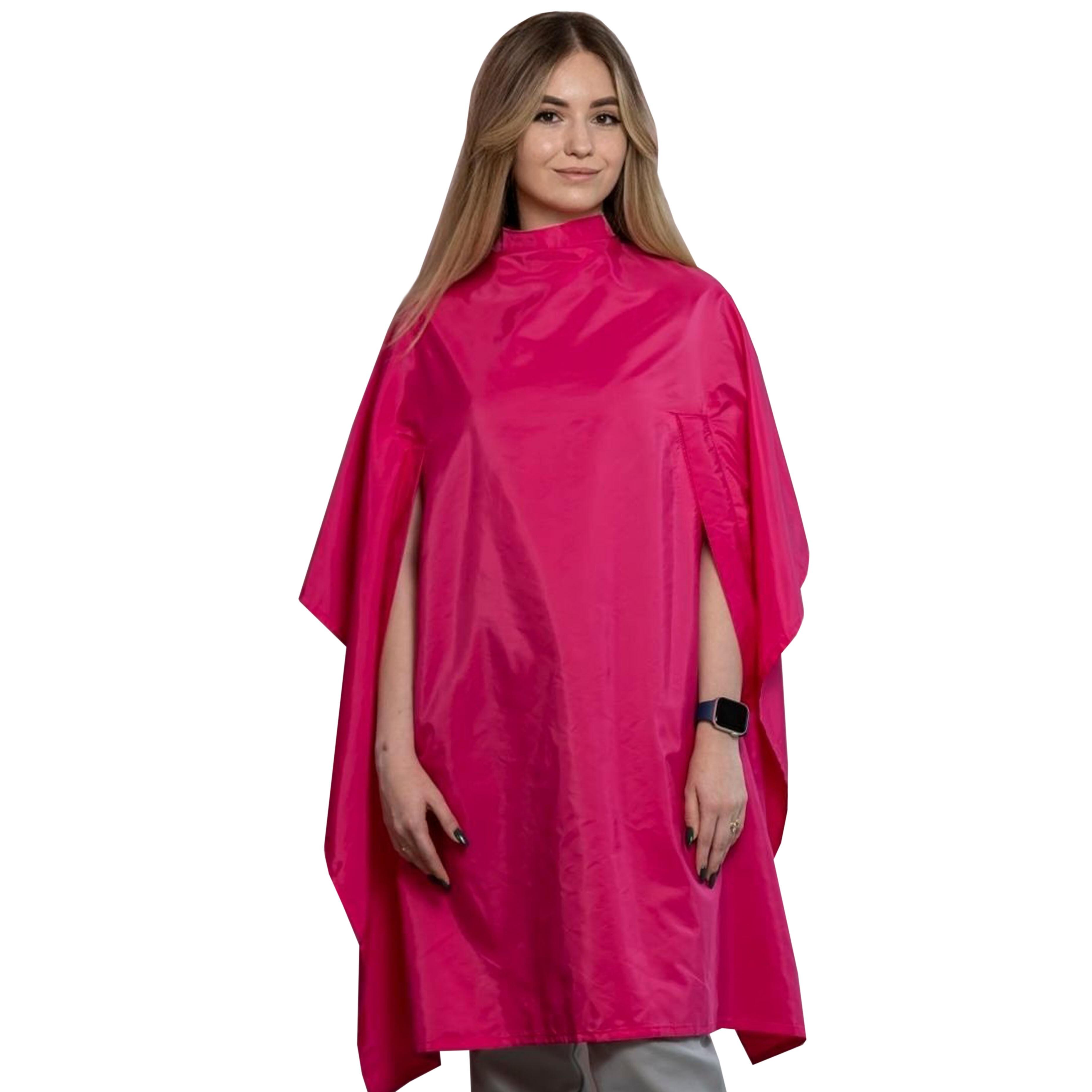 Hair salon cape with hand slits Hot Pink