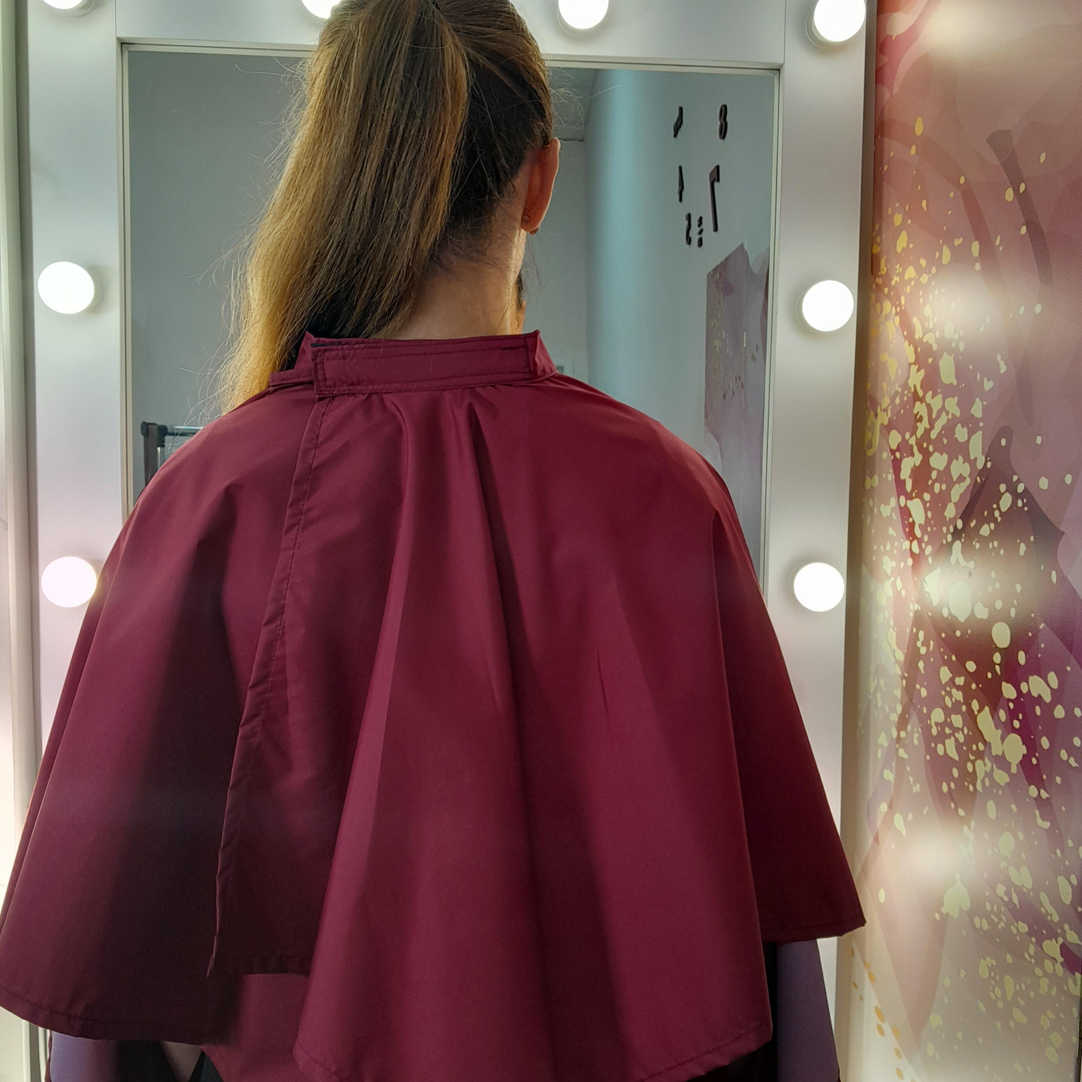 Waterproof salon cape Burgundy