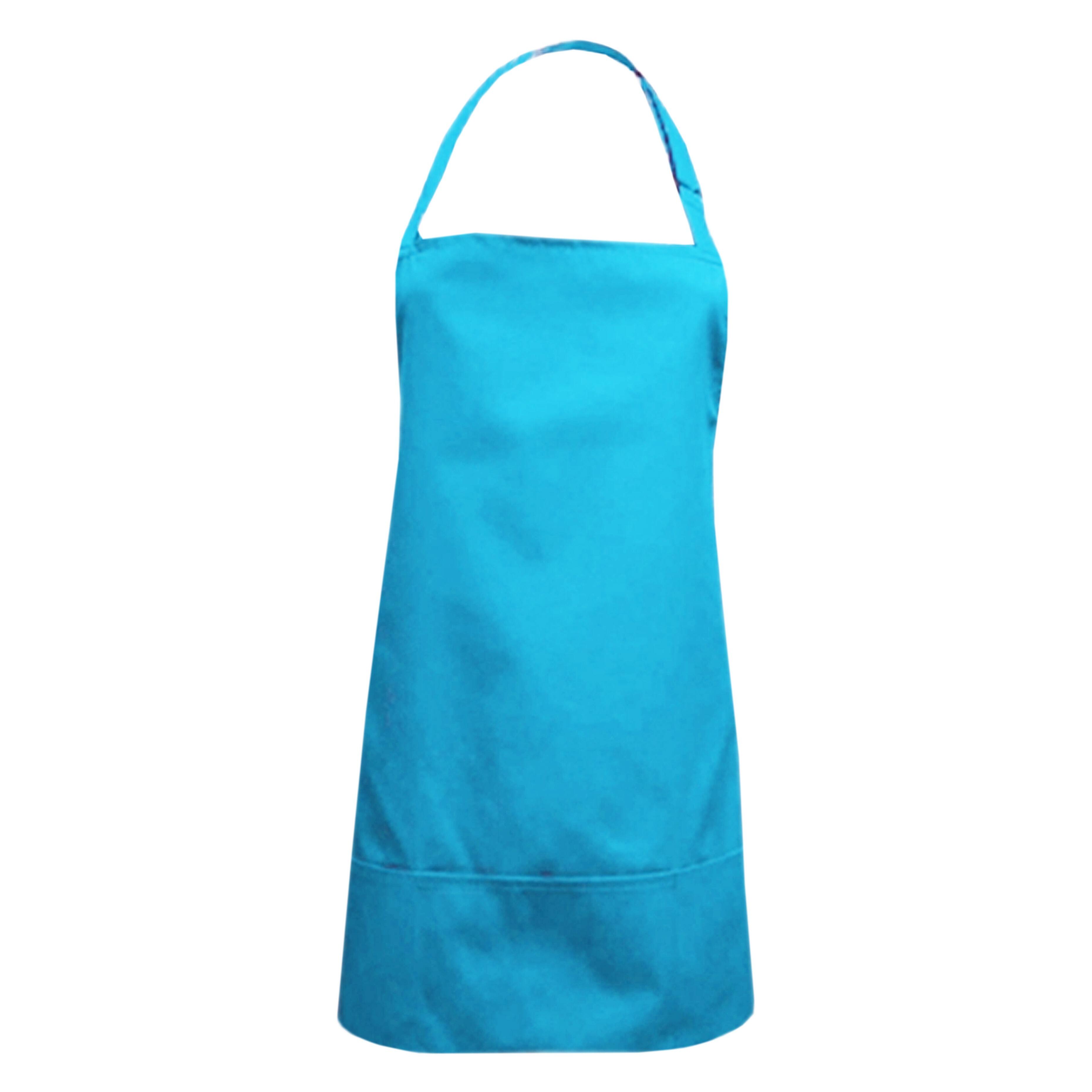 Turquoise Short Bib Apron with 3 pockets