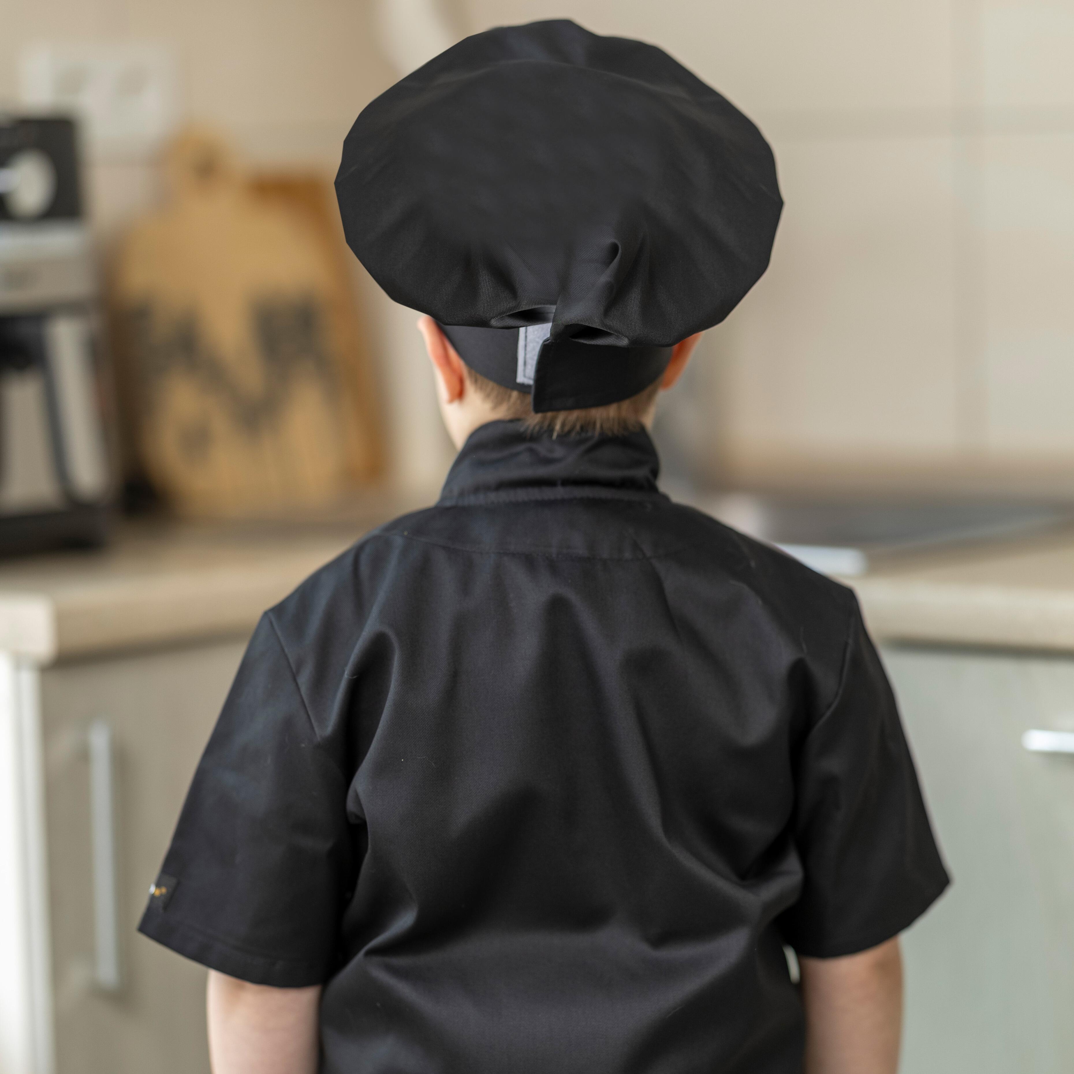 Kids Chef Hat Black with verclo