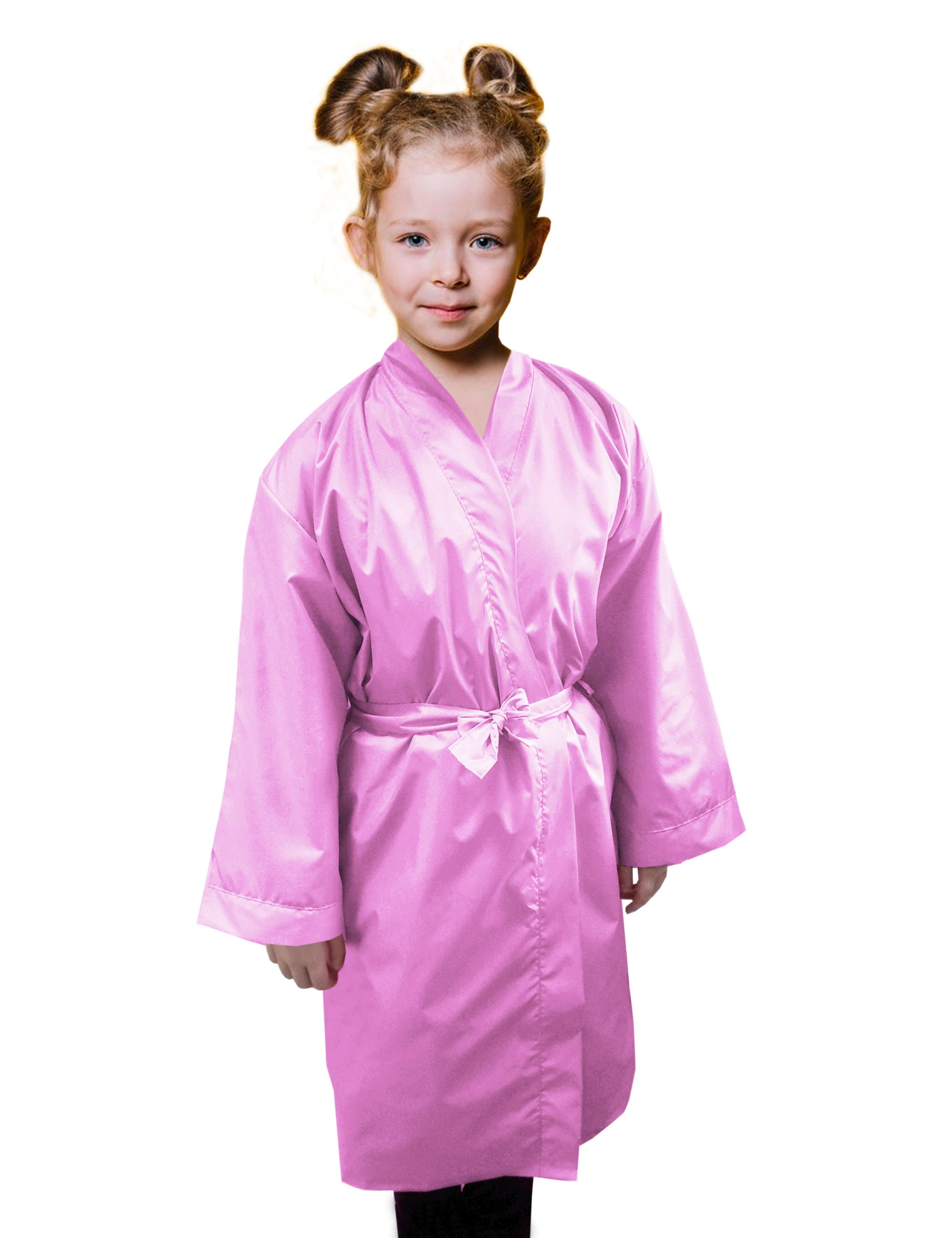 Custom Salon Kids Kimono Gown Pink