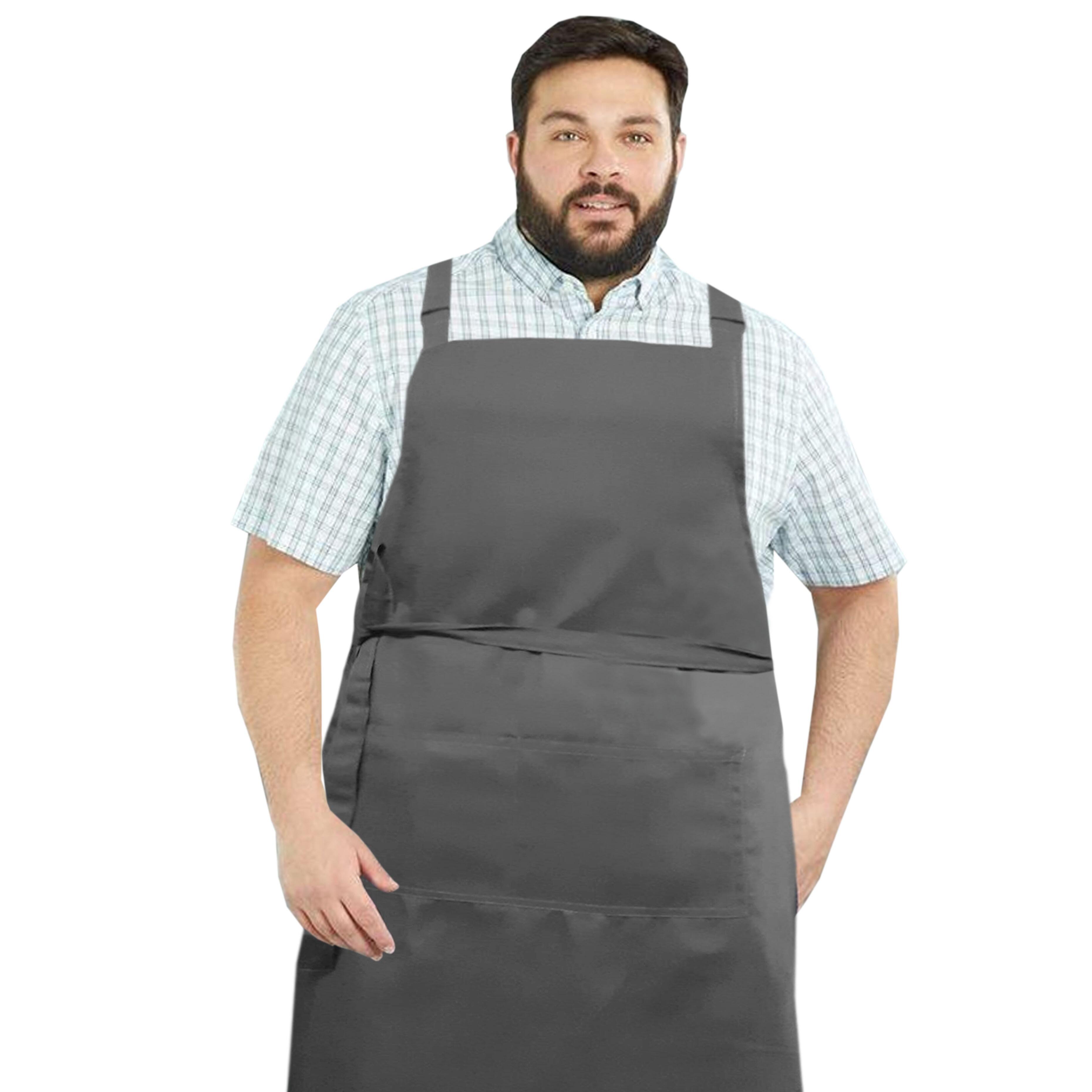 Custom Plus Size Apron Pockets Grey
