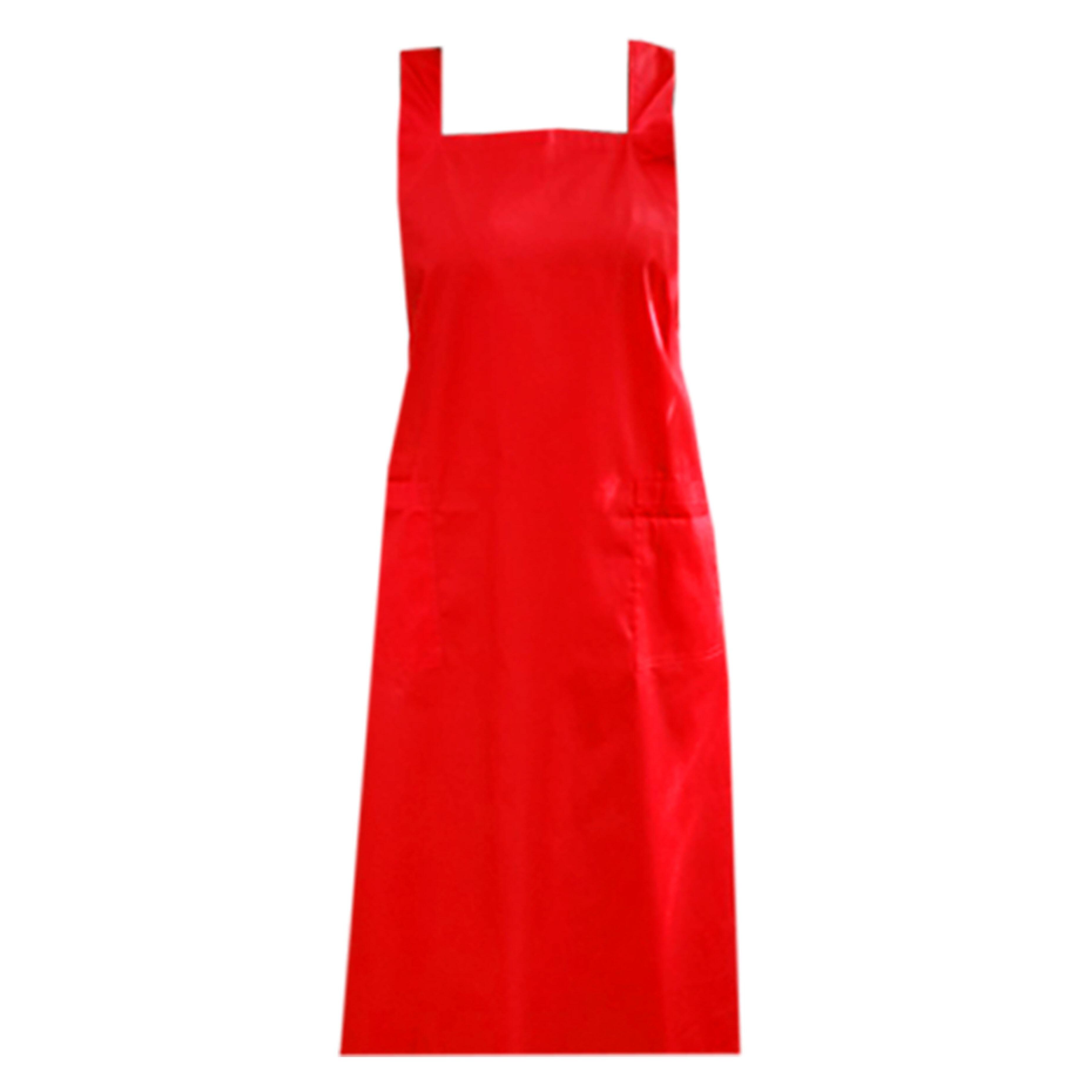 Women's Cross Back Apron Pockets Red