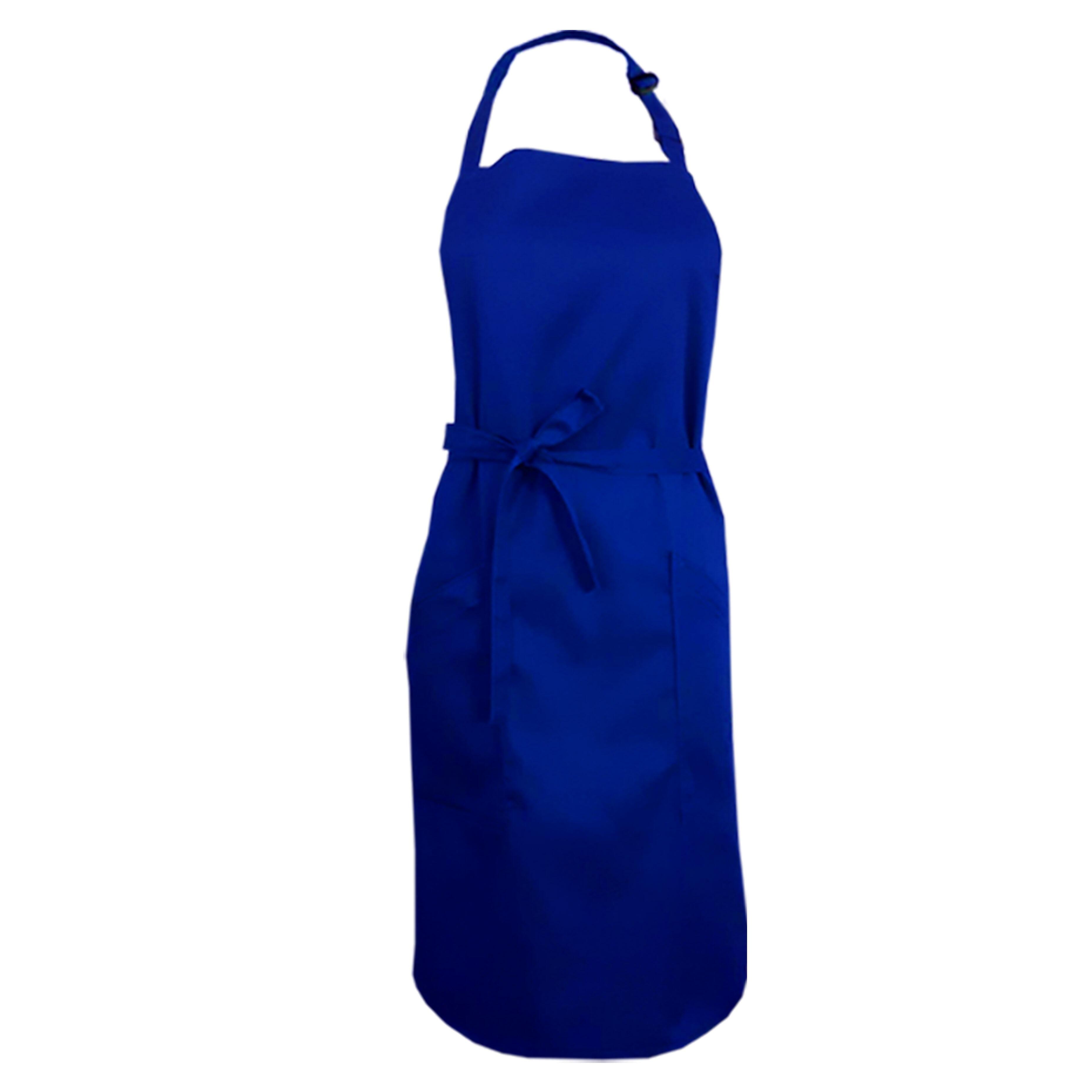 Custom Bib Apron with Side Pockets Royal Blue