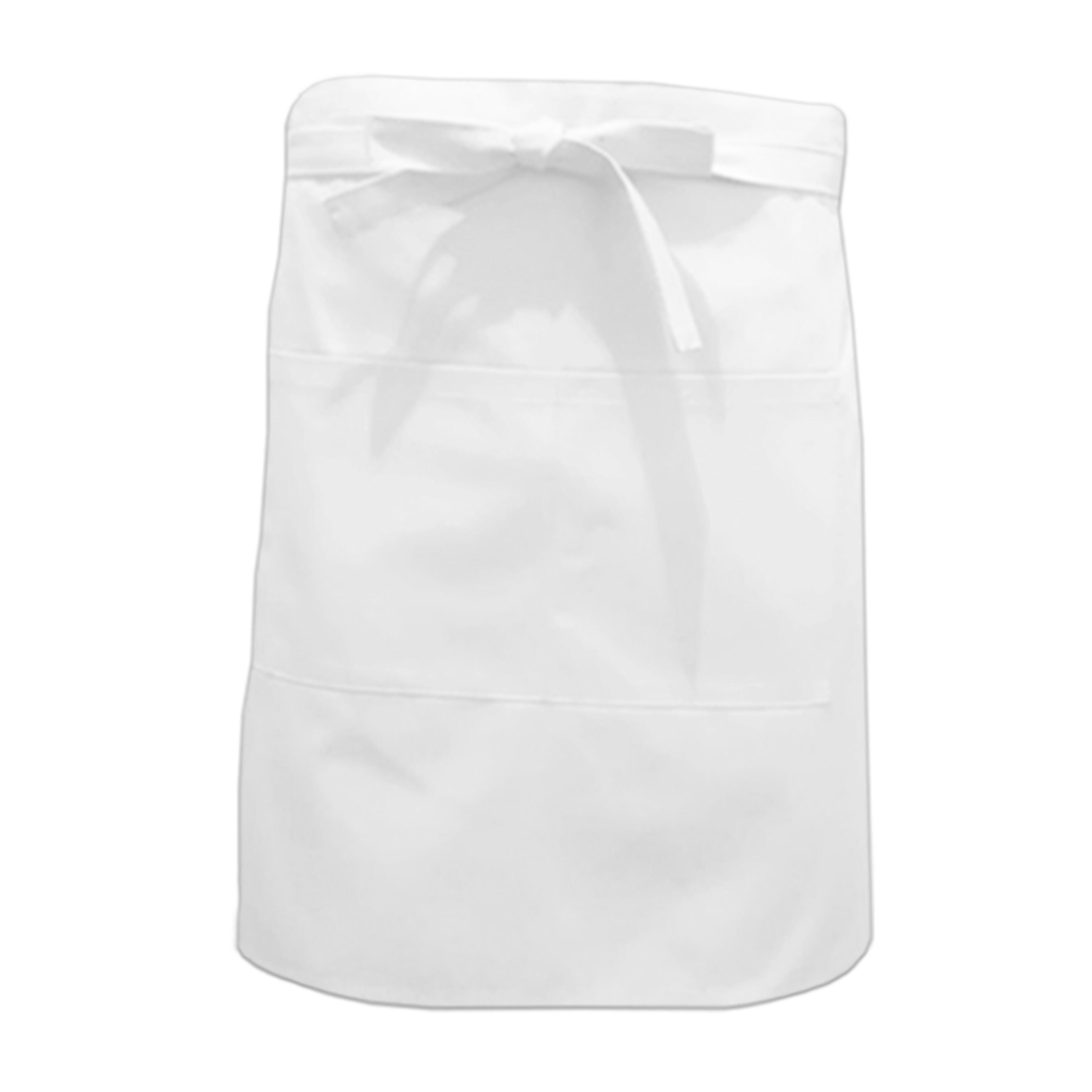 Nibano mid length waist apron with pockets white