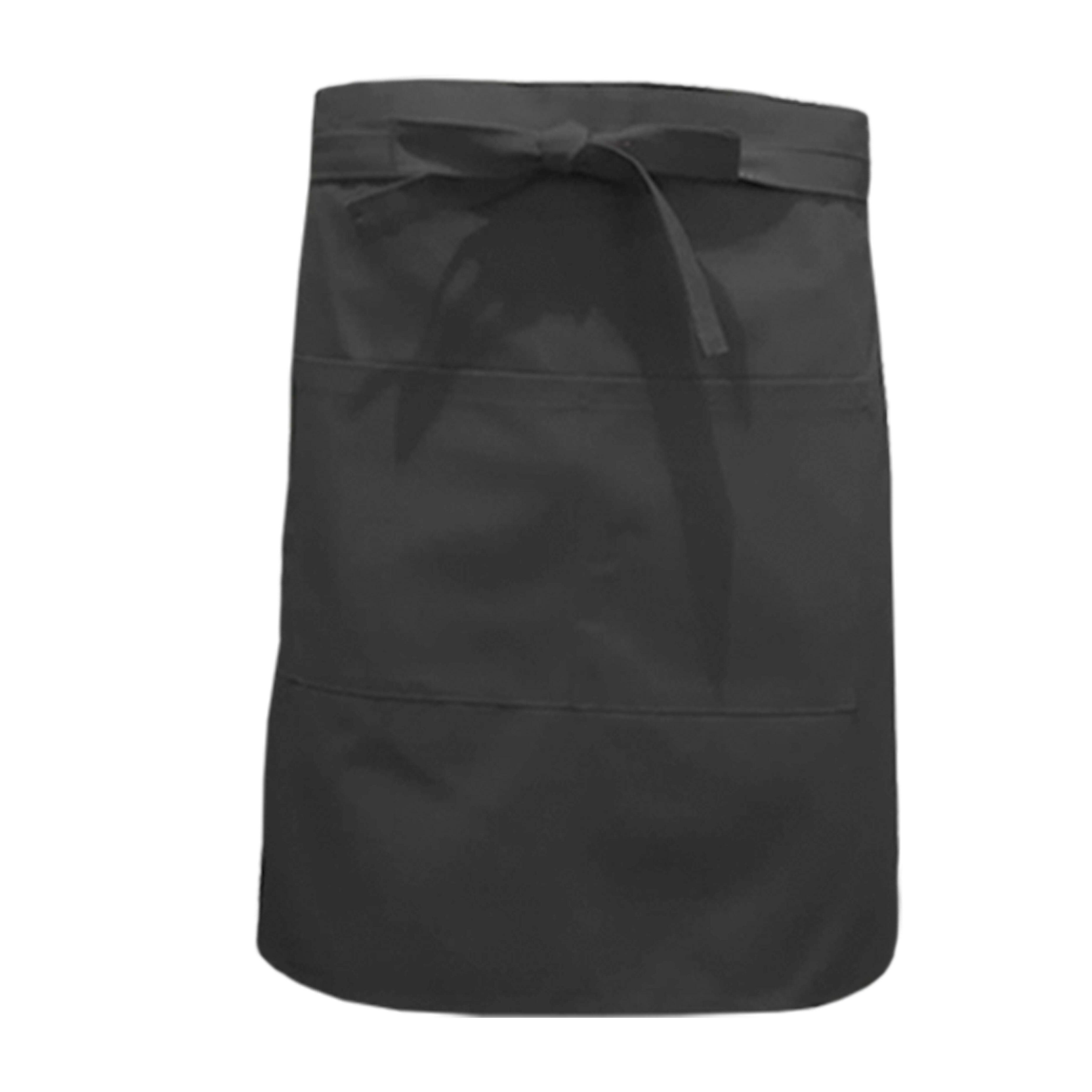 Nibano mid length waist apron with pockets dark grey