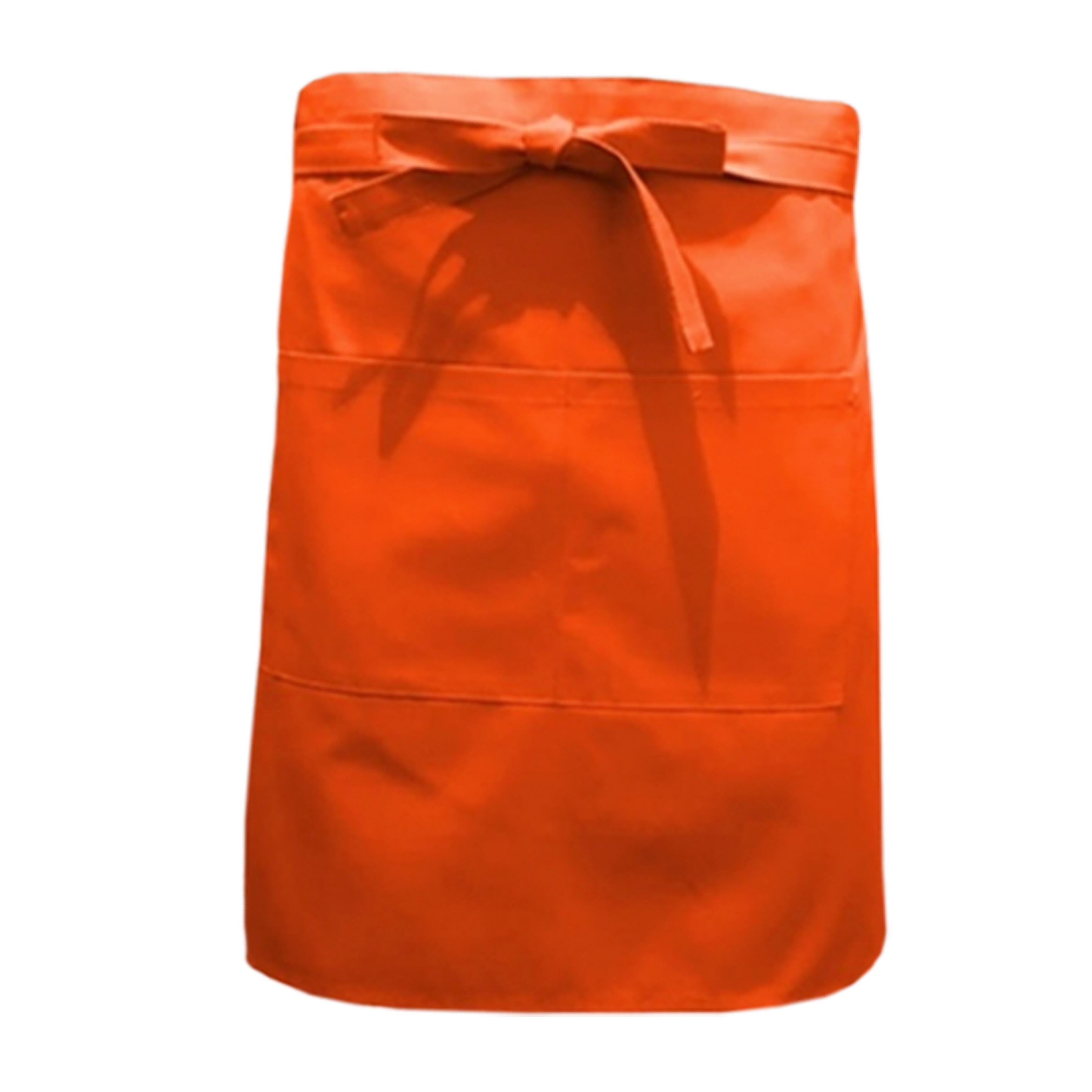 Nibano mid length waist apron with pockets orange