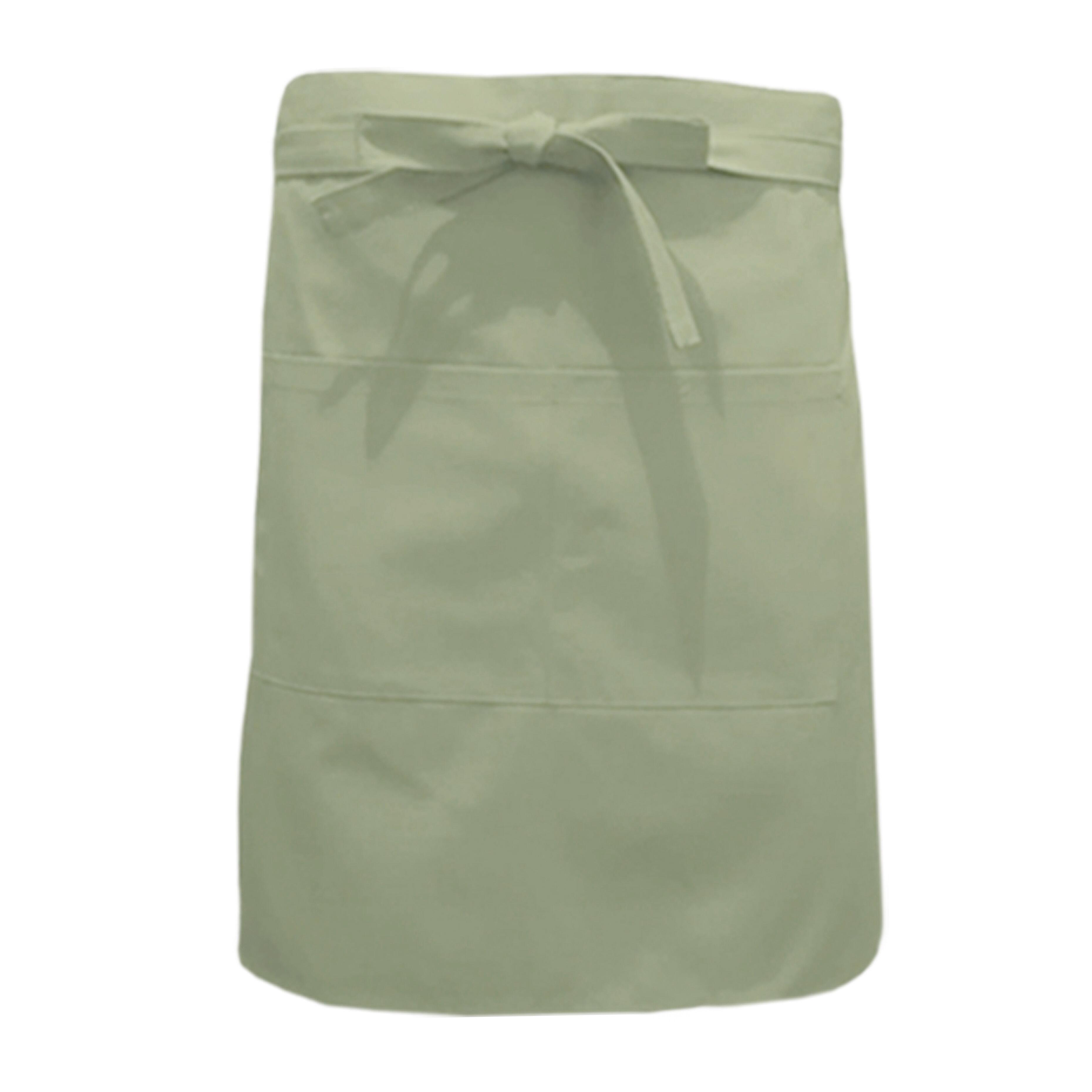 Nibano mid length waist apron with pockets pistachio