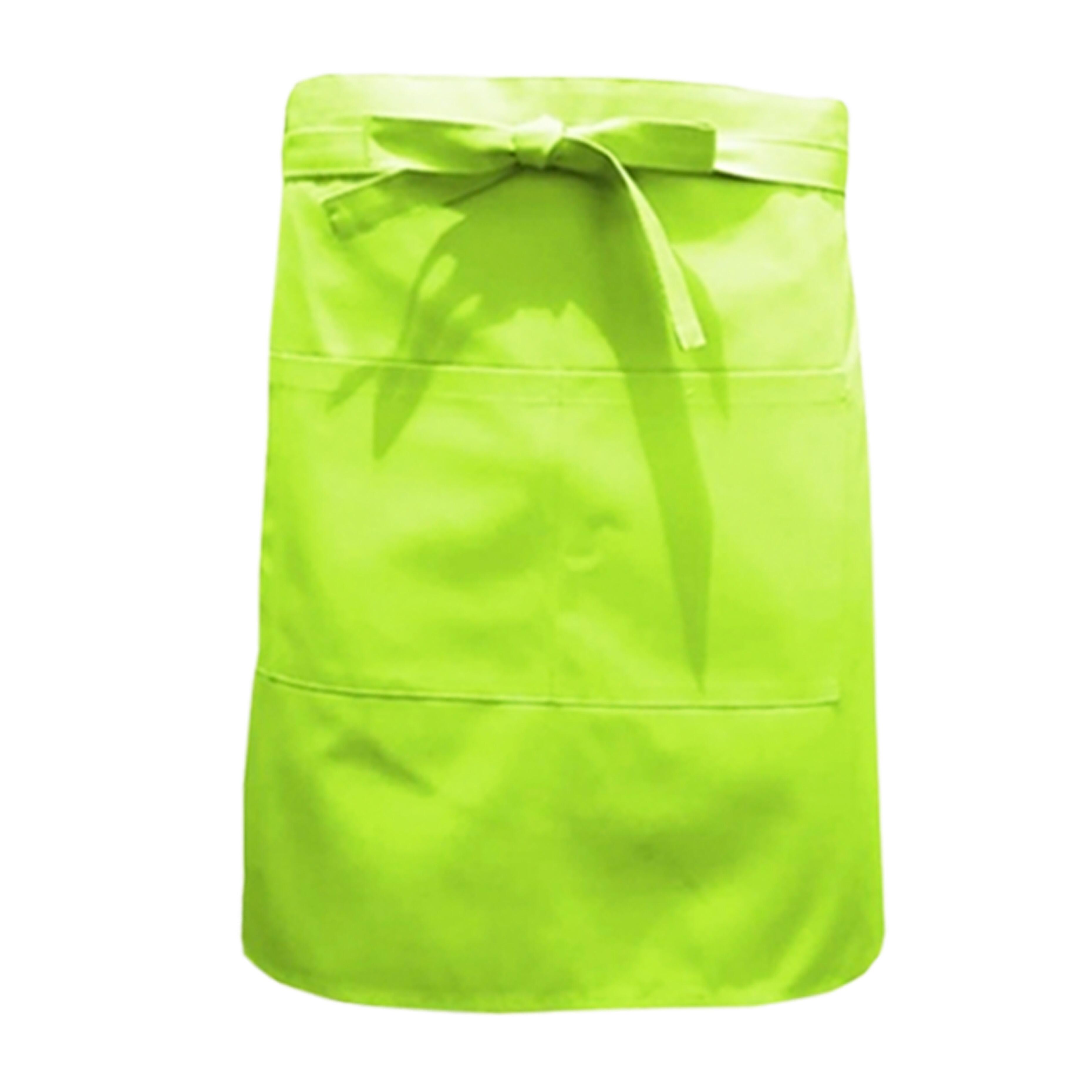 Nibano mid length waist apron with pockets Lime