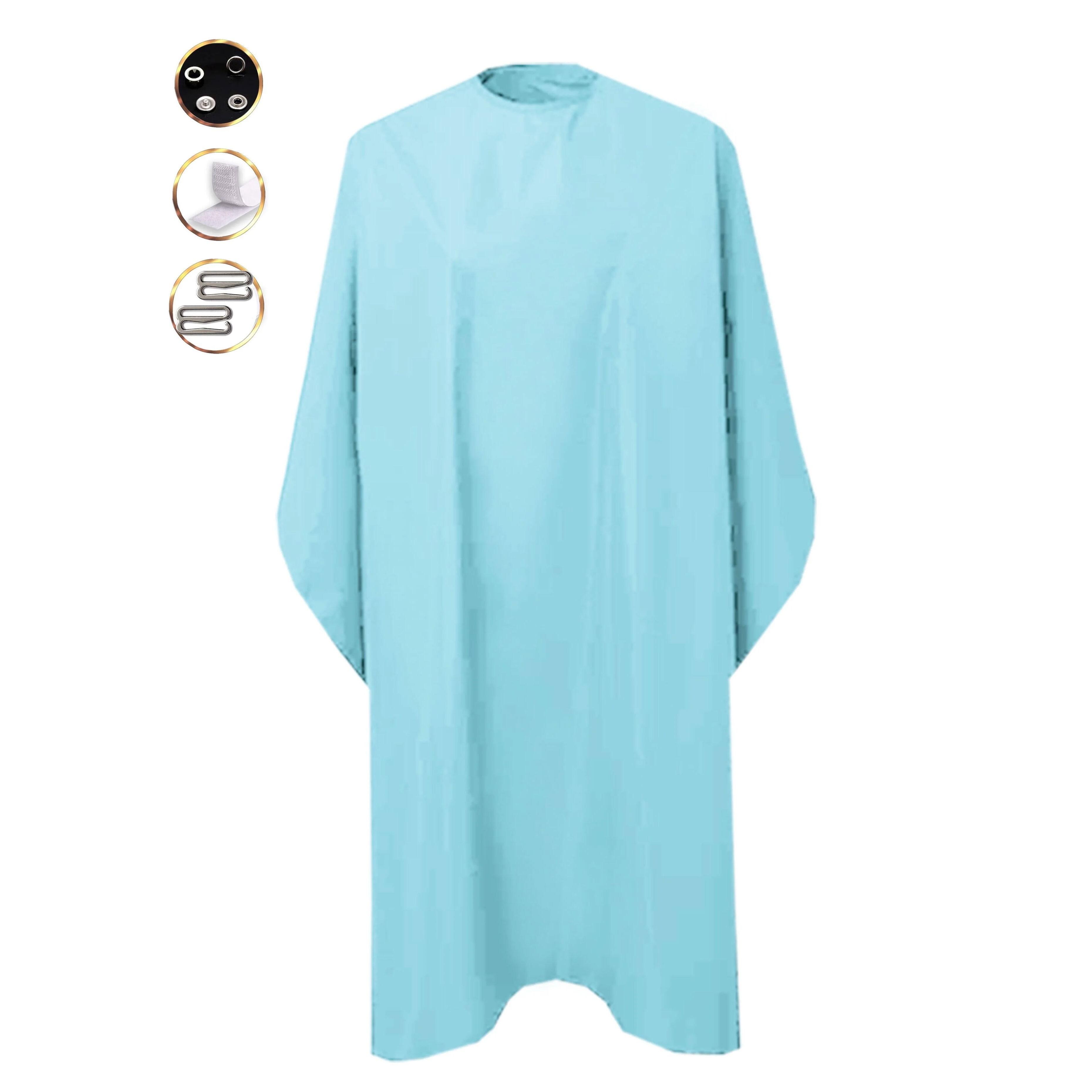 Hair Salon Cape with hand slits Aqua blue
