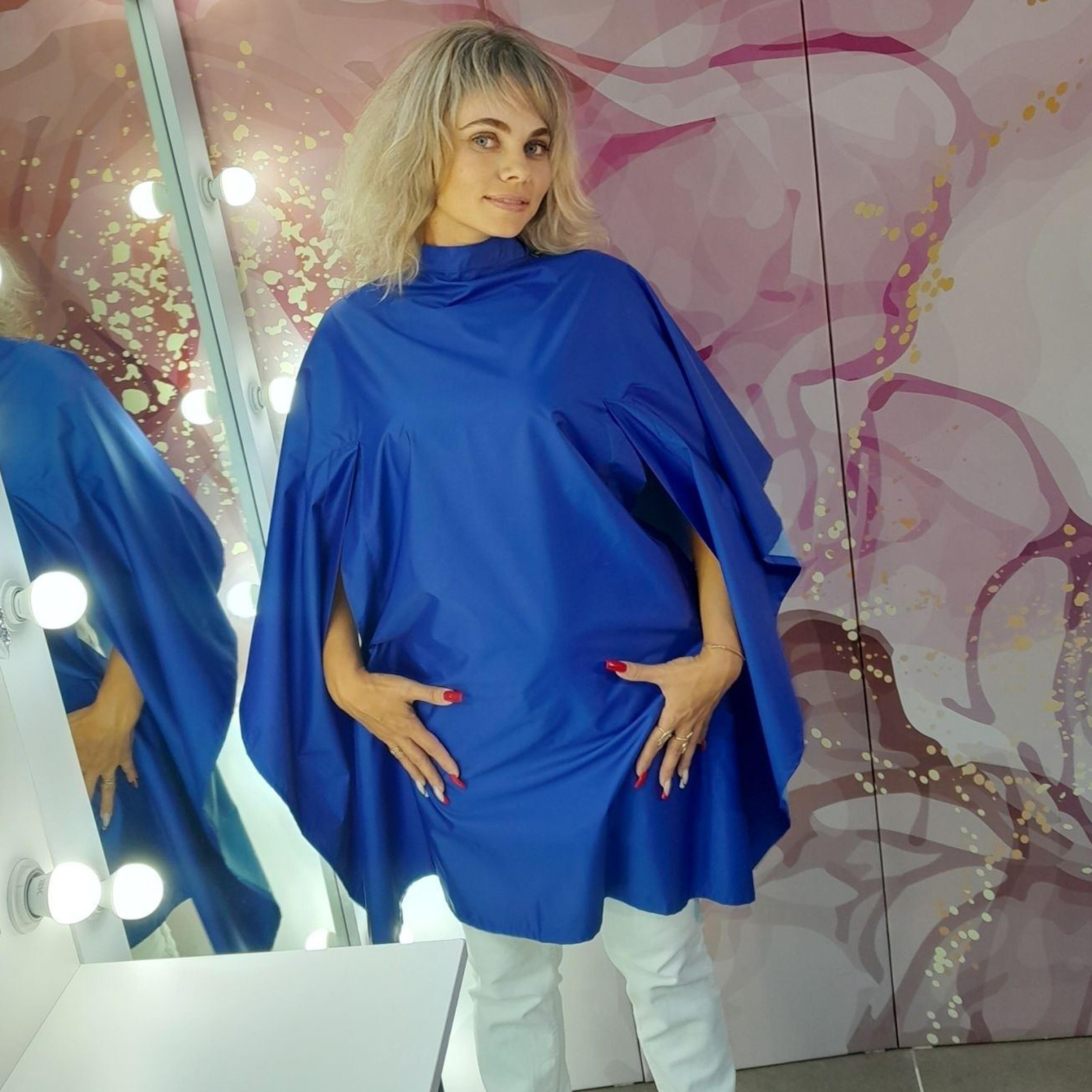 Waterproof salon cape royal blue