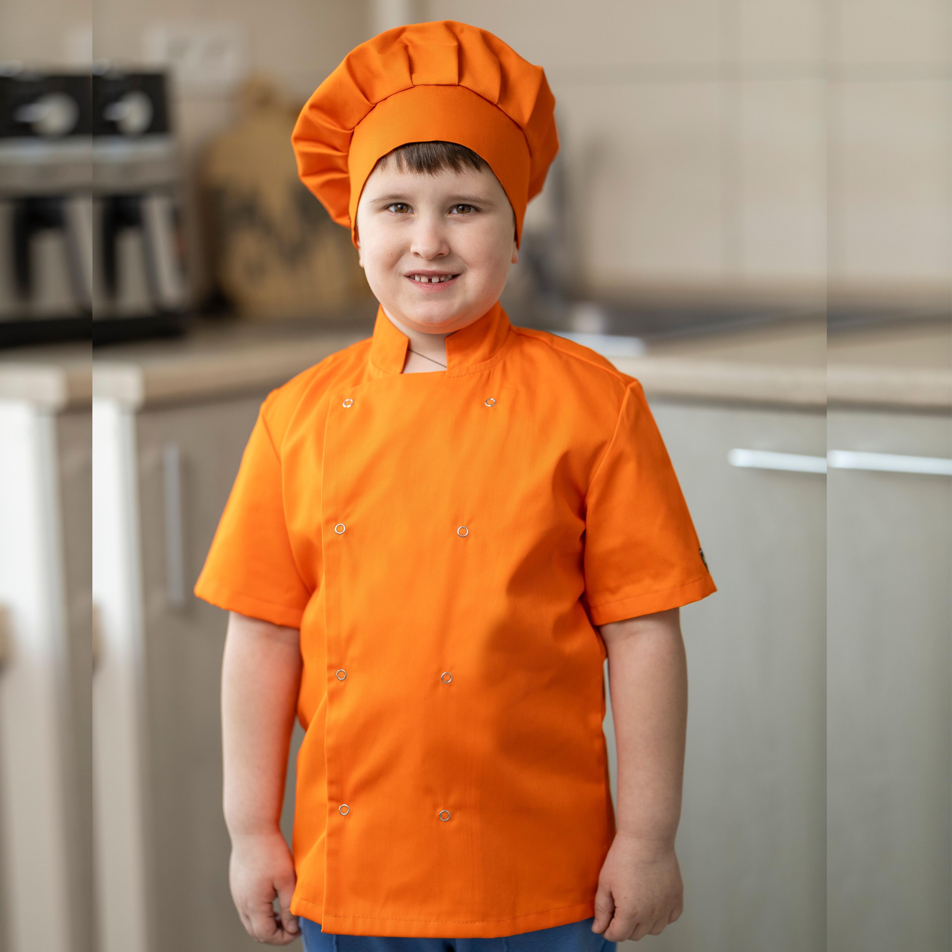 Orange Kids Chef's Jacket with logo