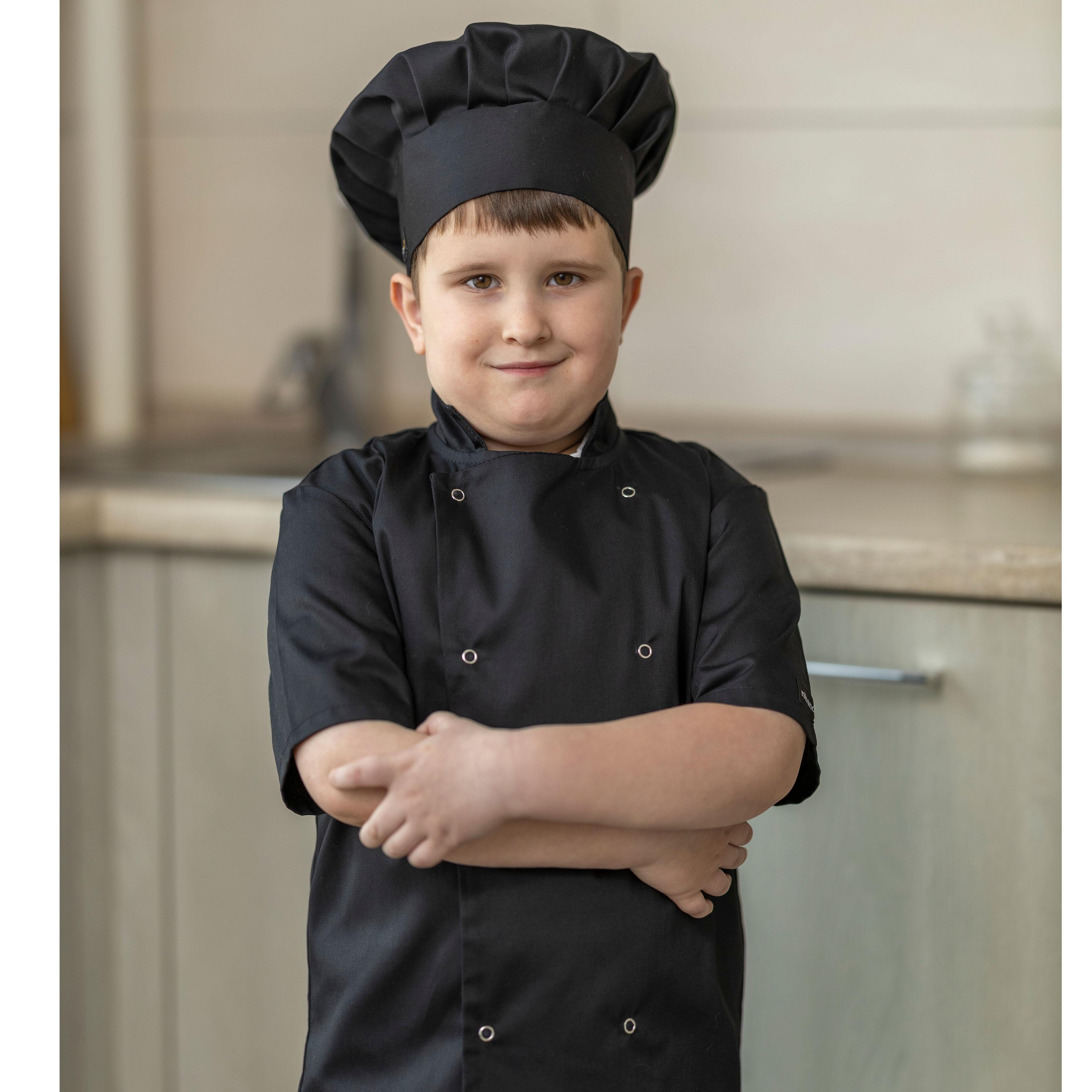 Kids Chef's Jacket Black with logo