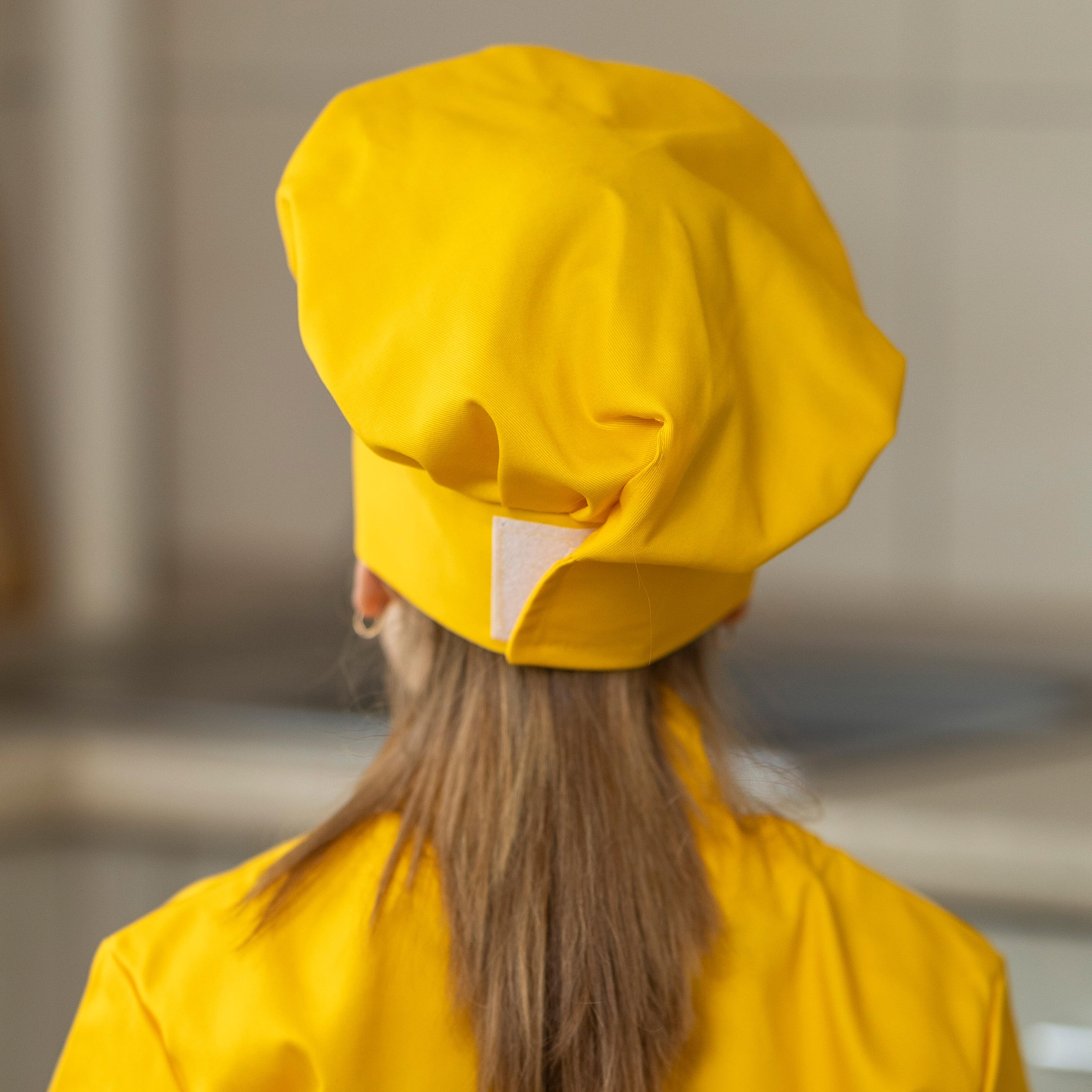 Kids Chef Hat Yellow with verclo