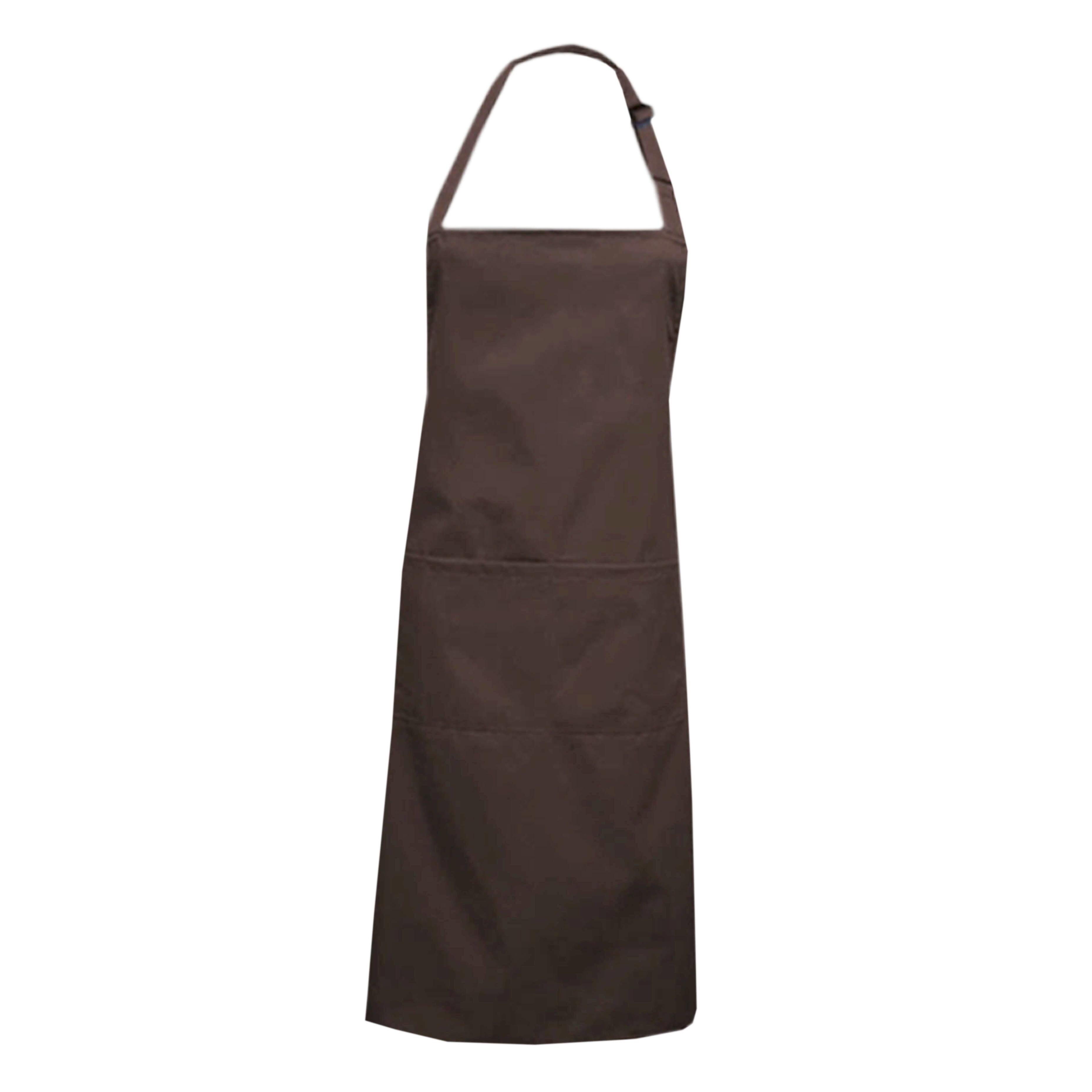 Custom Plus Size Bib Apron Pockets Brown