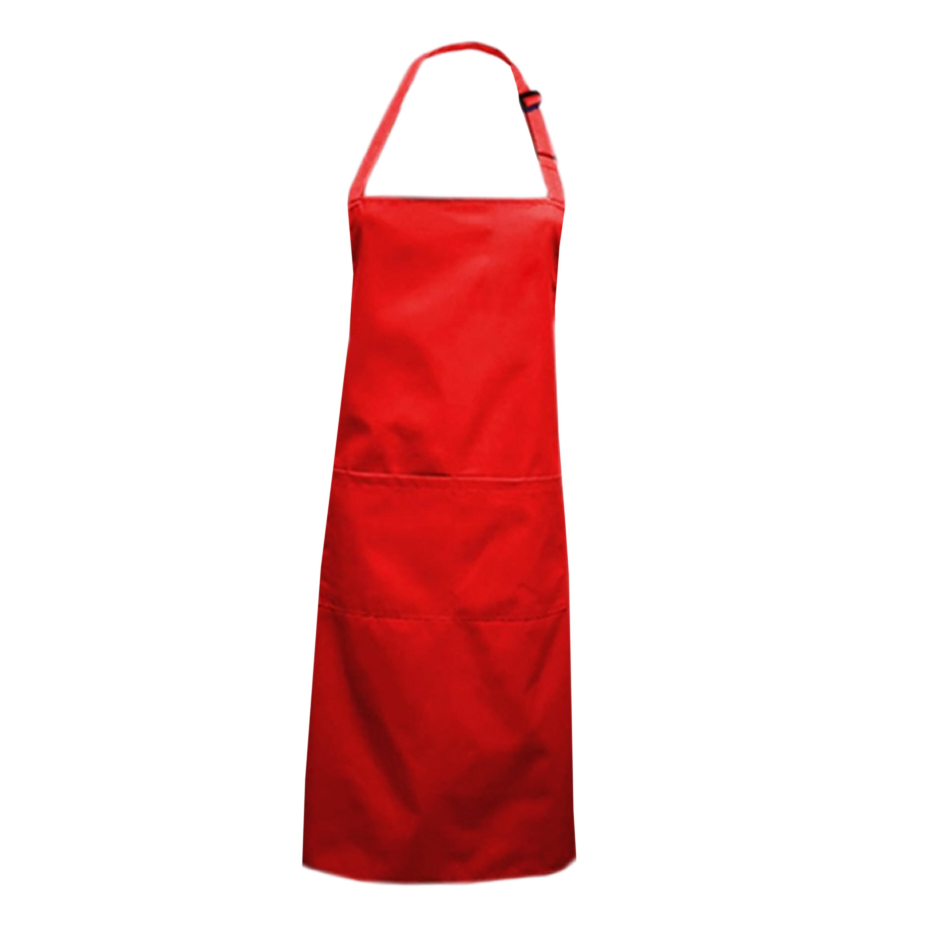 Custom Plus Size Bib Apron Pockets Red