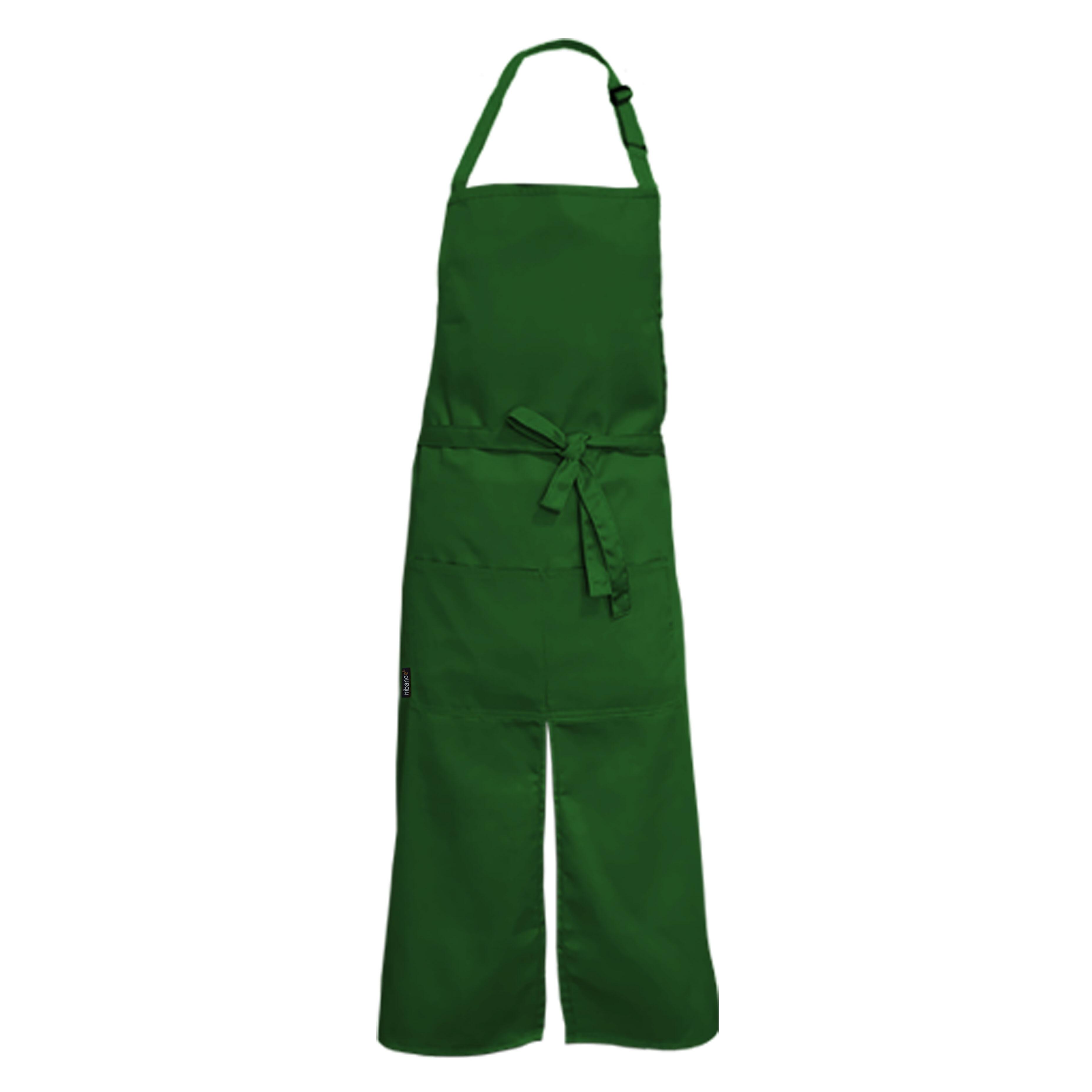Custom Long Splitted Bib Apron Kelly Green