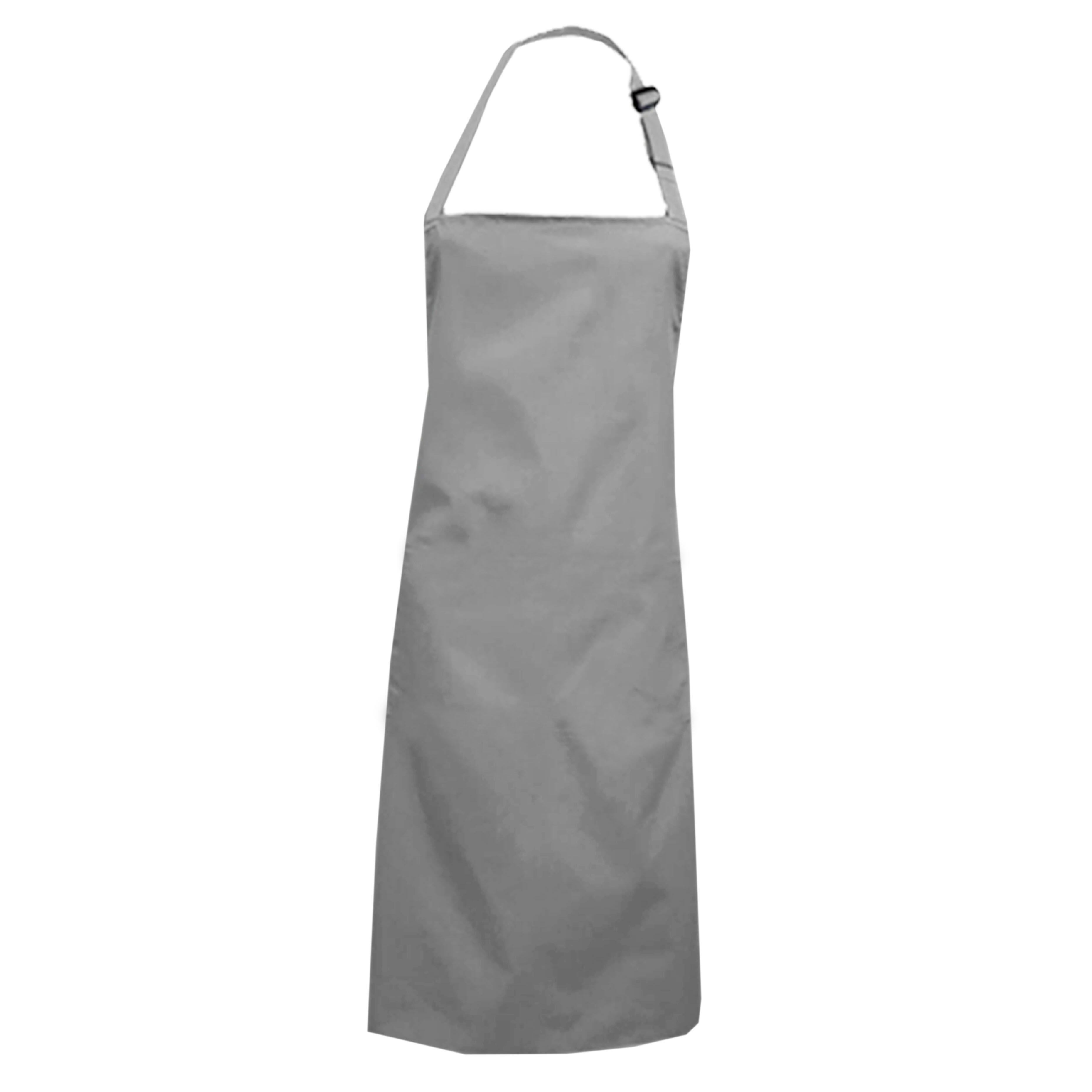 Bib Apron Without Pockets Light Grey with logo