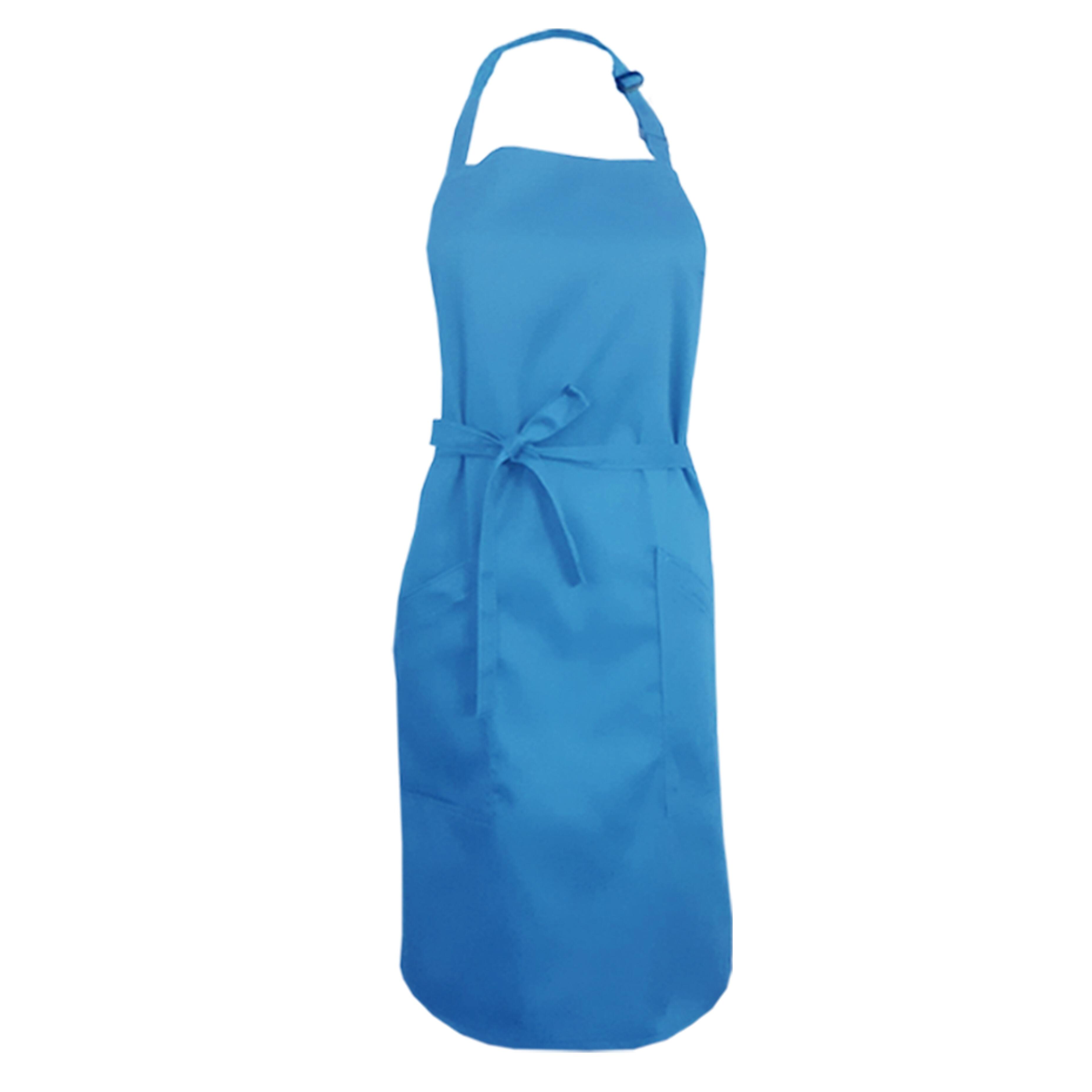 Custom Bib Apron with Side Pockets Light Blue